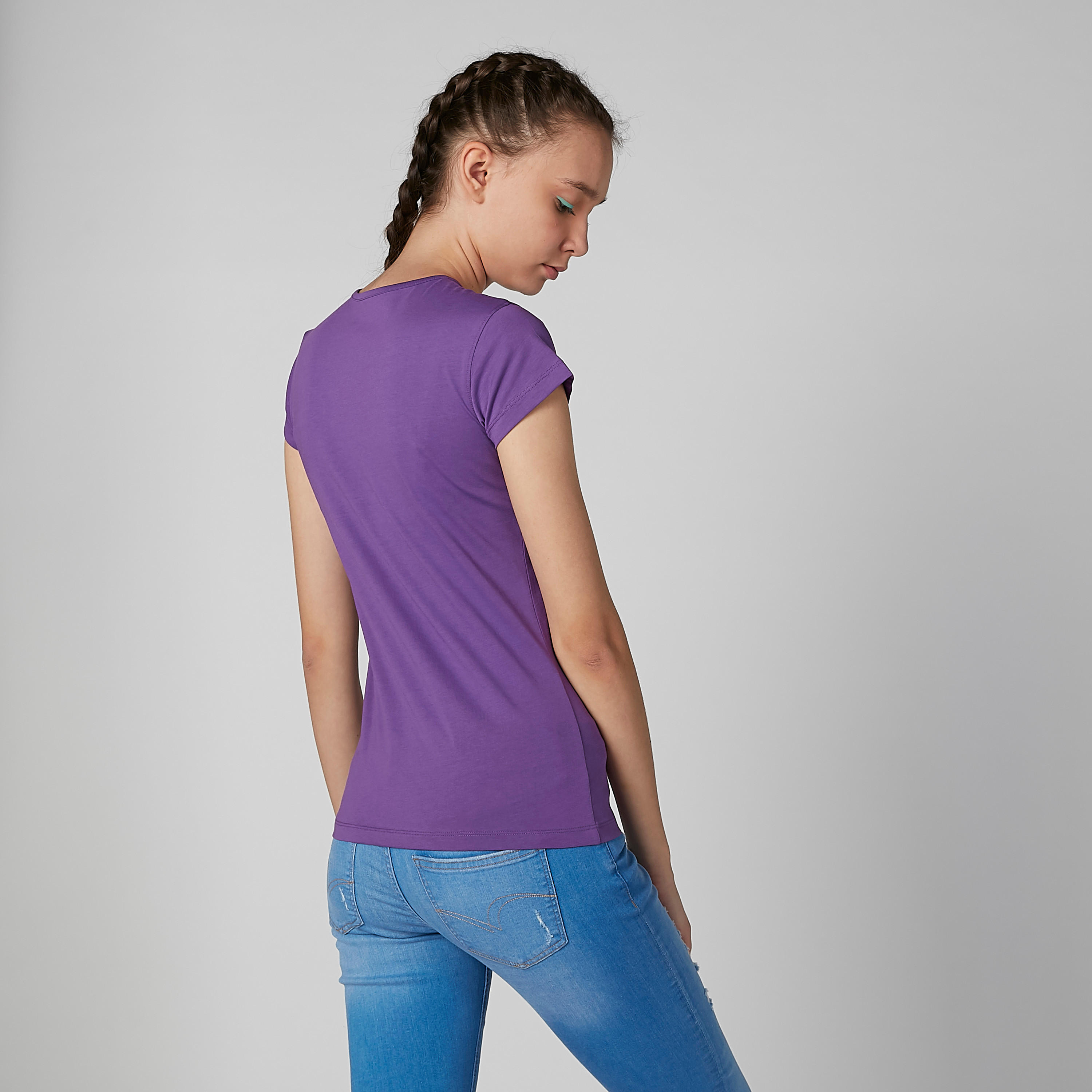 تيشيرت بياقة مستديرة وأكمام كاب مع طبعات-women-clothing-tshirts-image-3