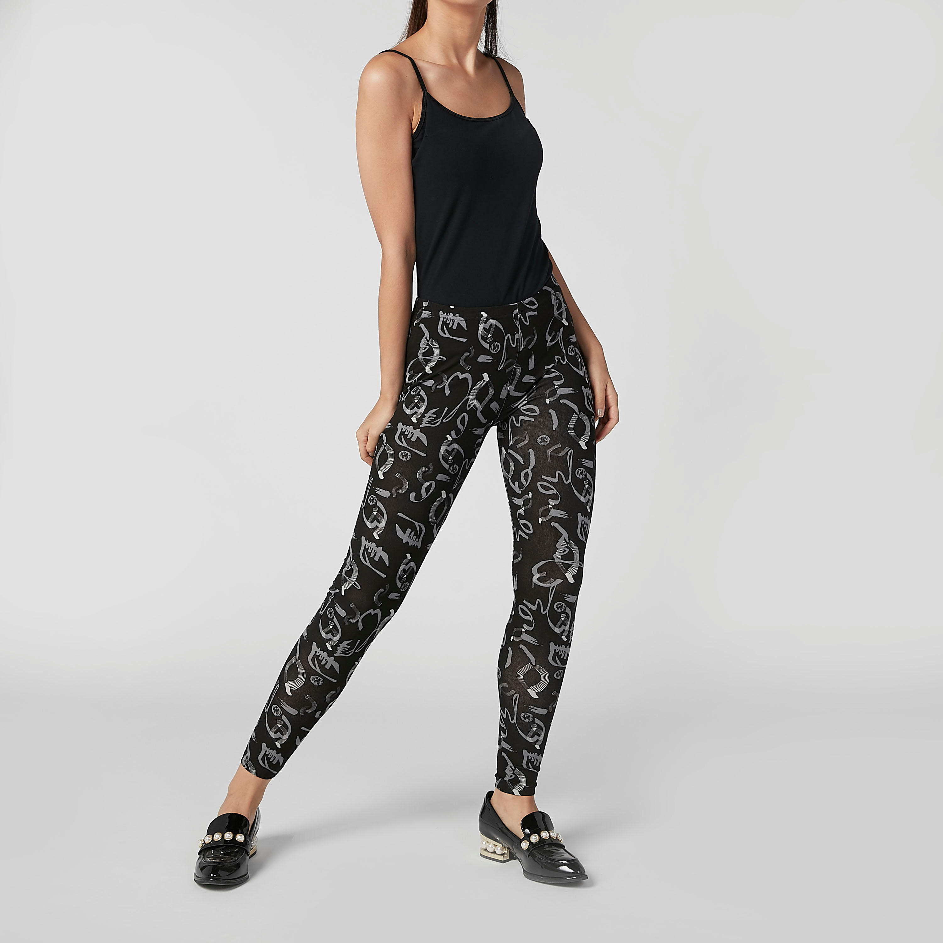 Full Length Printed Leggings with Elasticised Waistband-women-clothing-bottoms-leggings-image-1