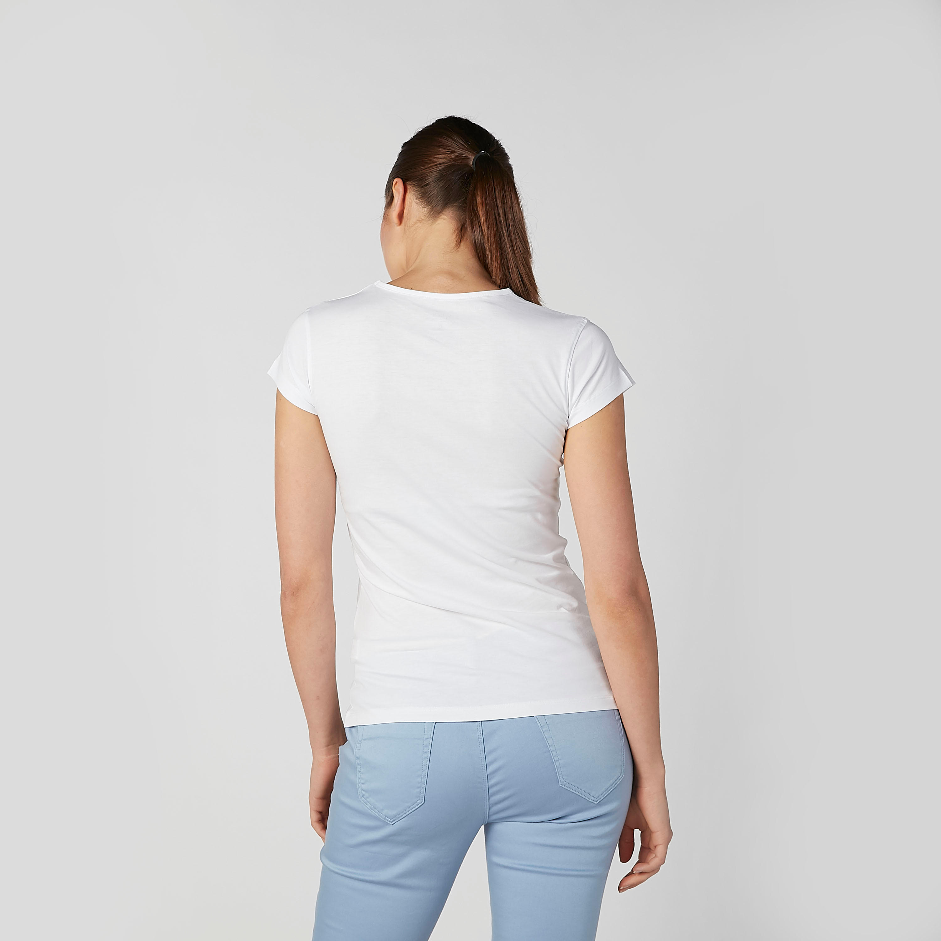 تيشيرت بقصّة سليم وياقة مستديرة وأكمام كاب وطبعات-women-clothing-tshirts-image-1