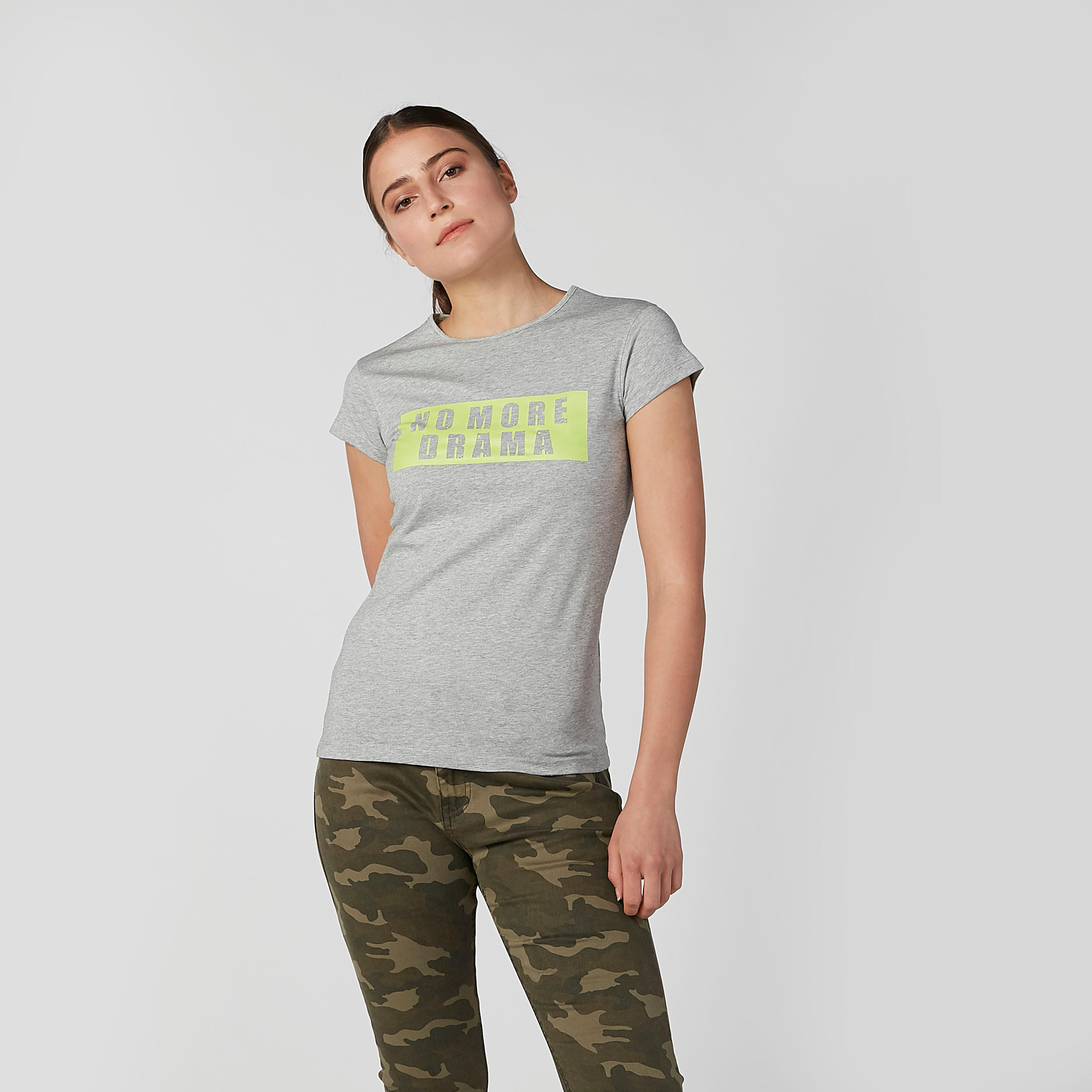 Slim Fit Printed T-shirt with Round Neck and Cap Sleeves-women-clothing-tshirts-image-1