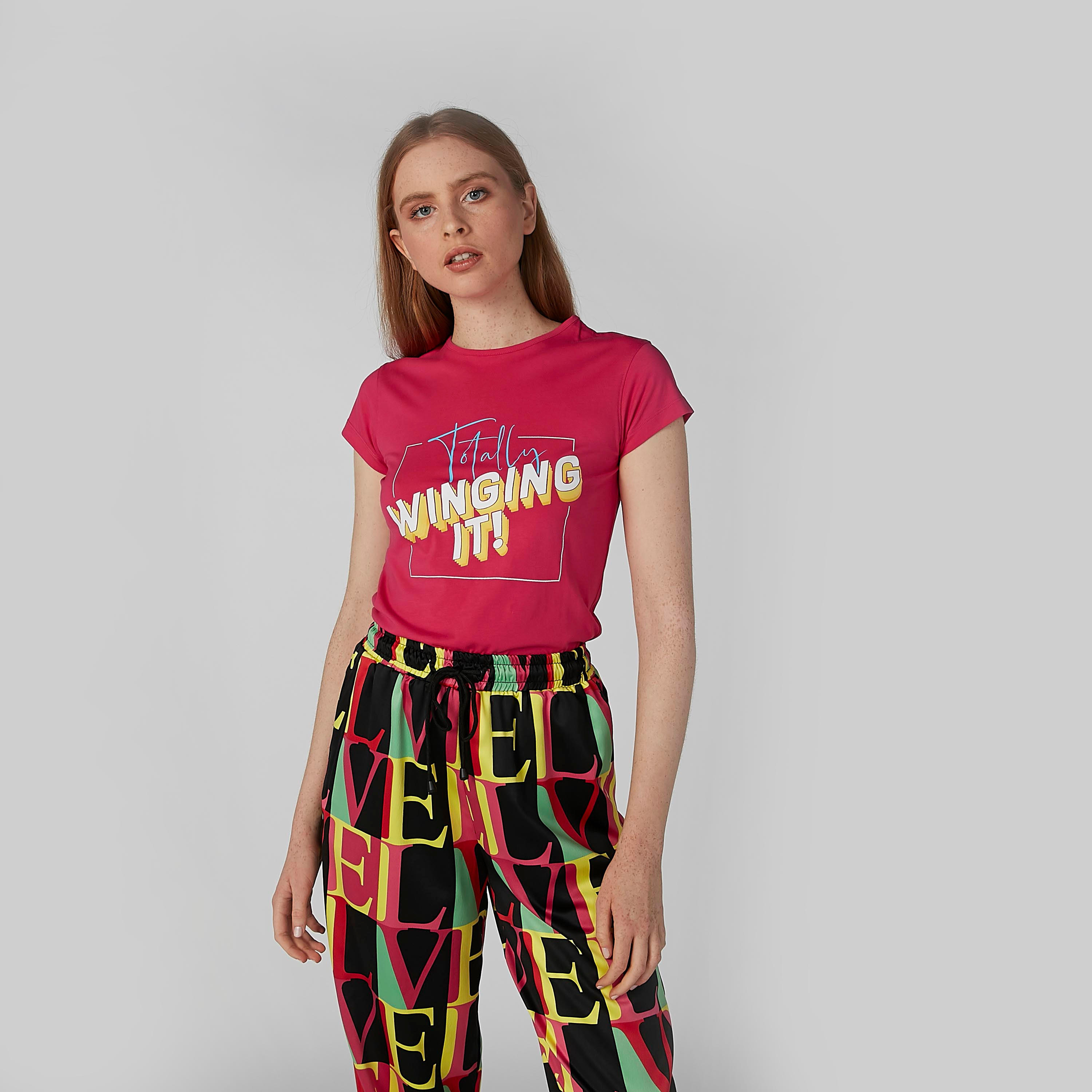 Printed T-shirt in Slim-Fit with Cap Sleeves-women-clothing-tshirts-image-1