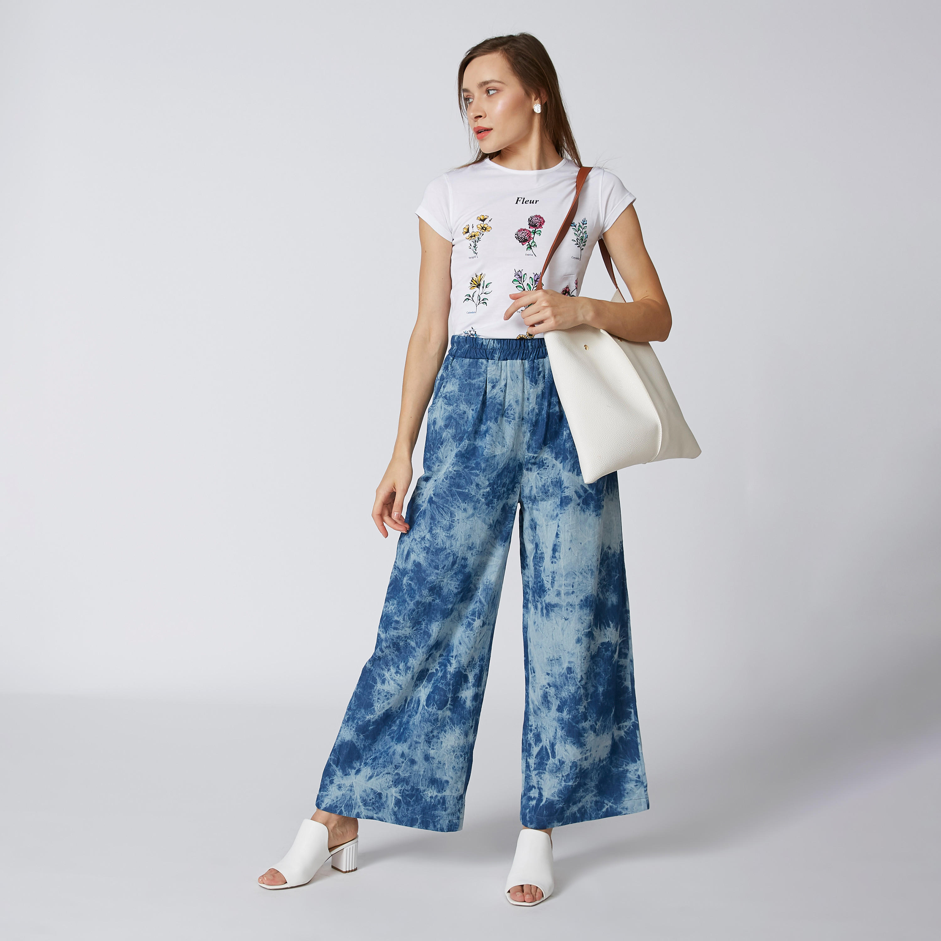 Slim Fit Printed T-shirt with Round Neck and Cap Sleeves-women-clothing-tshirts-image-4
