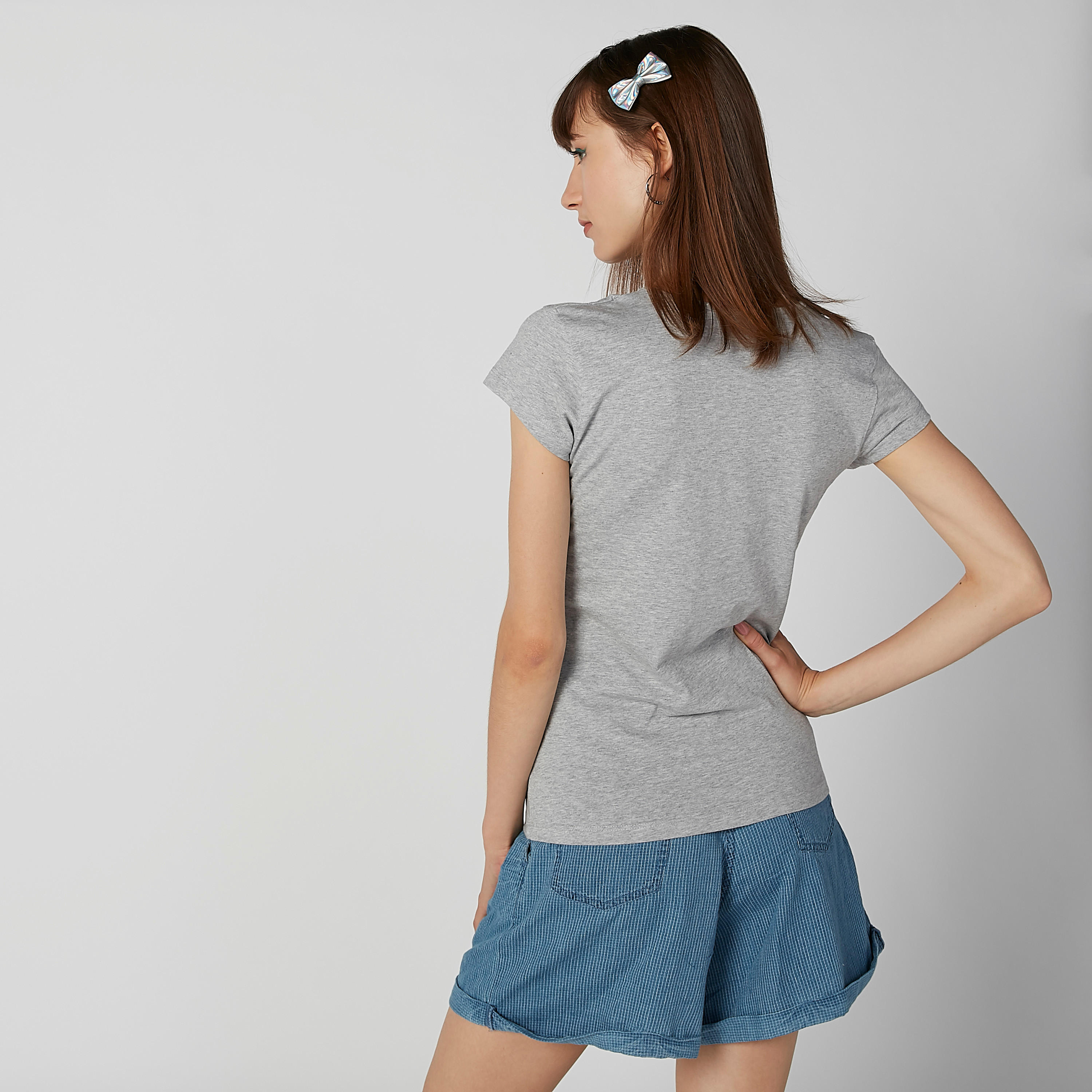 تيشيرت سليم بياقة مستديرة وأكمام قصيرة وطبعات-women-clothing-tshirts-image-4