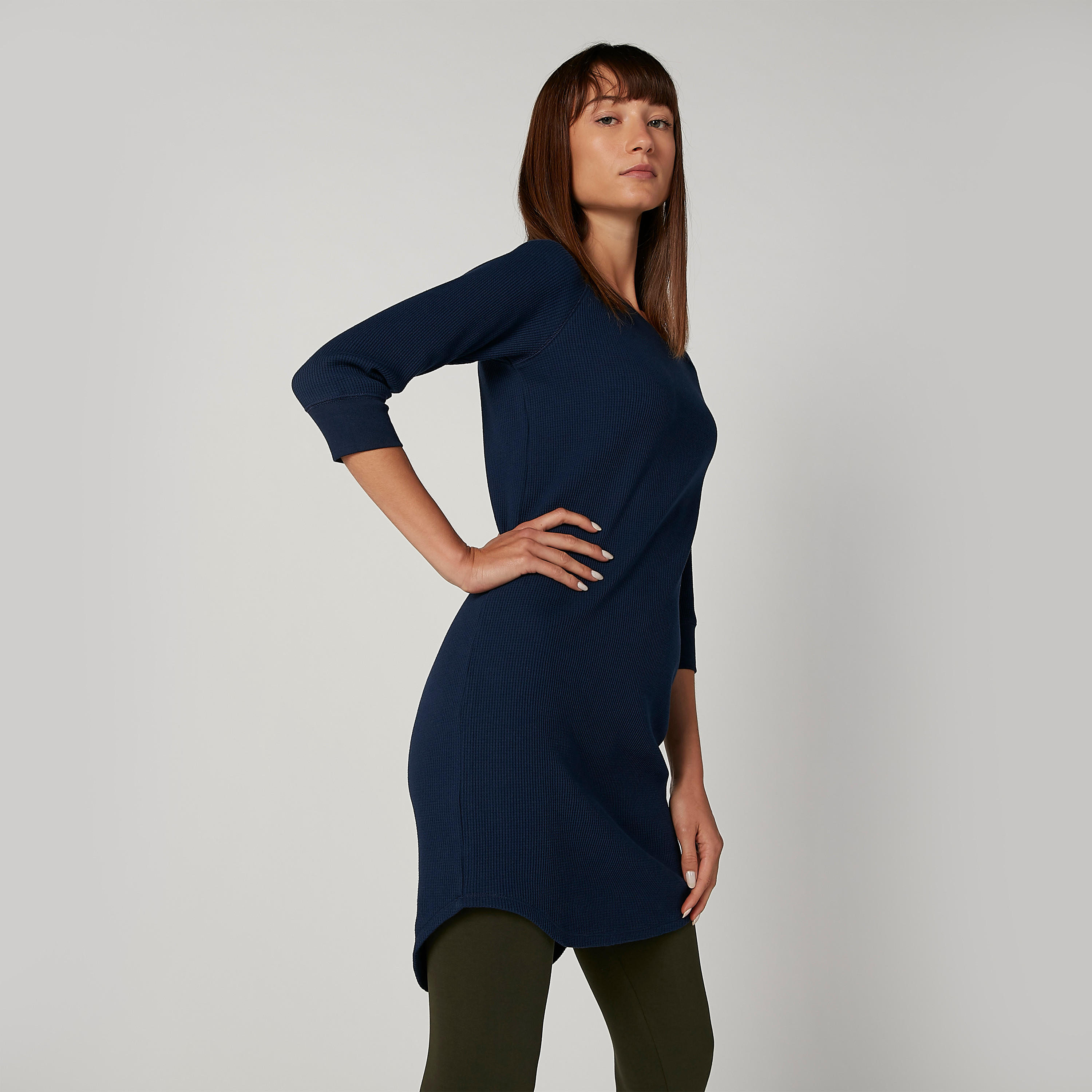 تونيك بارز الملمس بياقة مستديرة وأكمام 3/4-women-clothing-shirtsandblouses-blouses-image-4