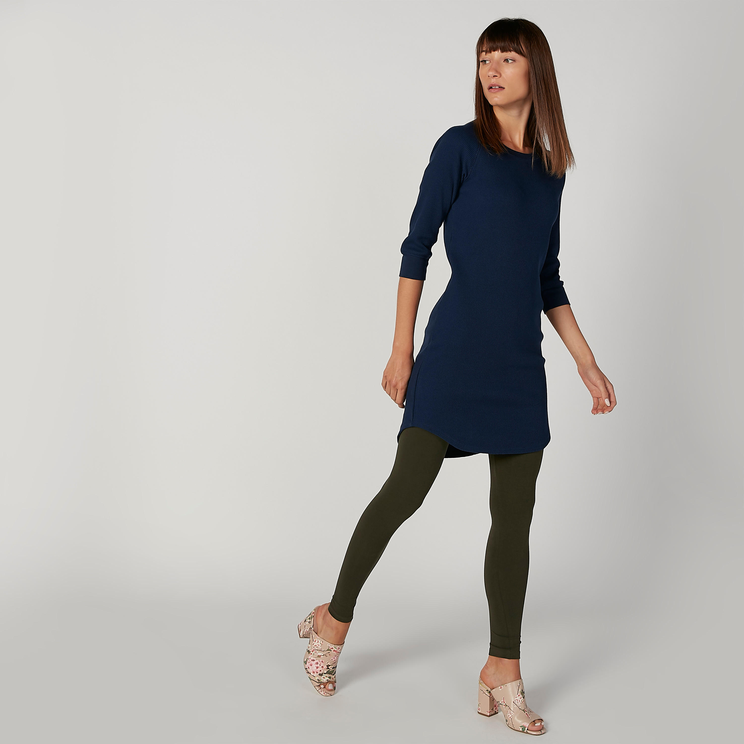 تونيك بارز الملمس بياقة مستديرة وأكمام 3/4-women-clothing-shirtsandblouses-blouses-image-3