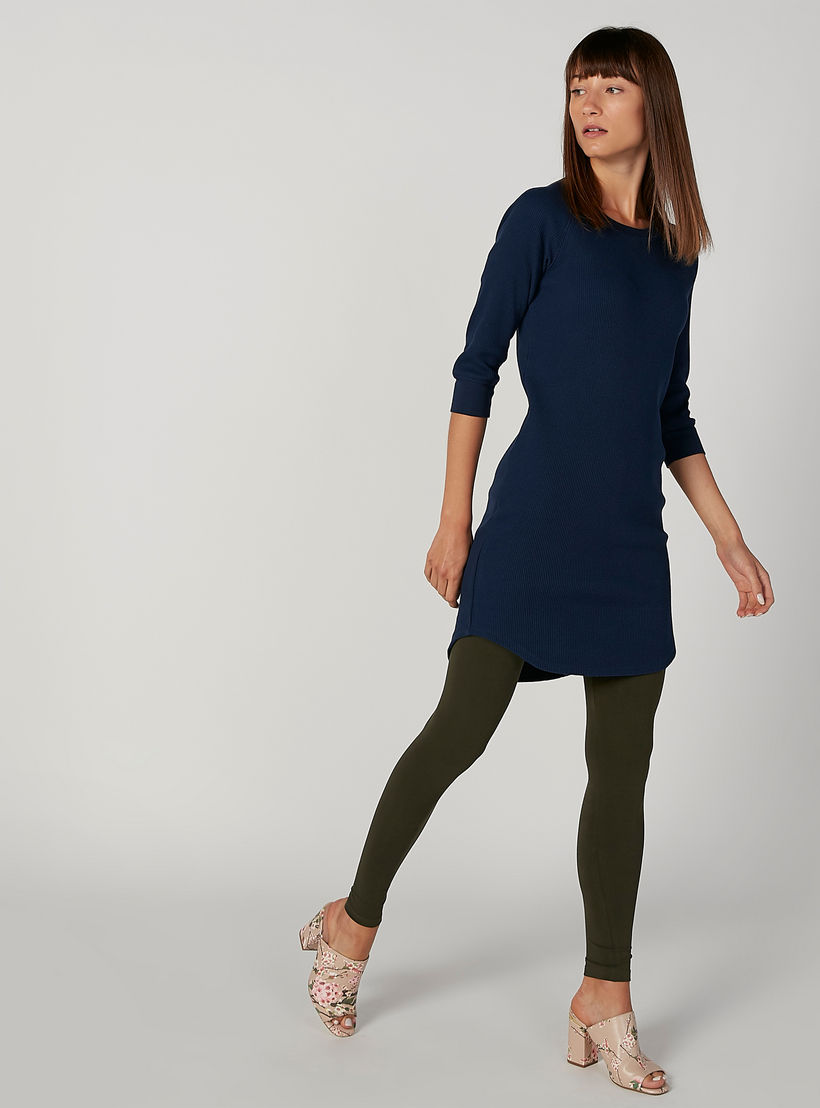 تونيك بارز الملمس بياقة مستديرة وأكمام 3/4-women-clothing-shirtsandblouses-blouses-image-3