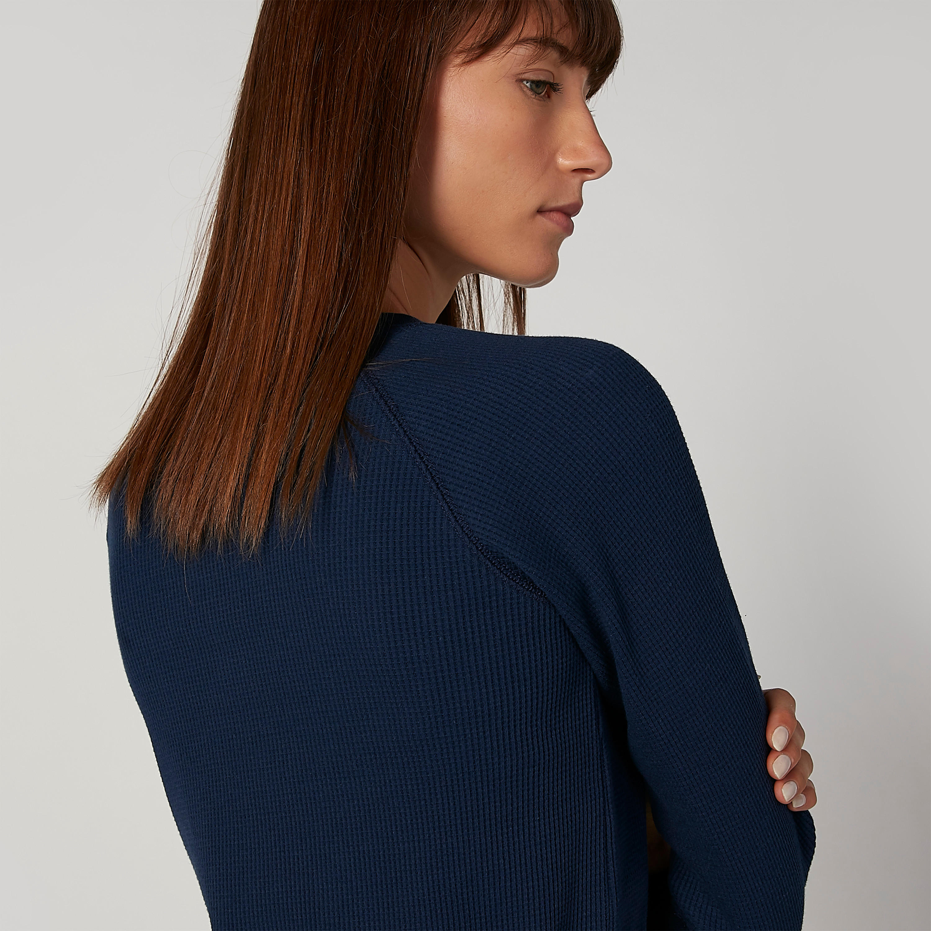 تونيك بارز الملمس بياقة مستديرة وأكمام 3/4-women-clothing-shirtsandblouses-blouses-image-2