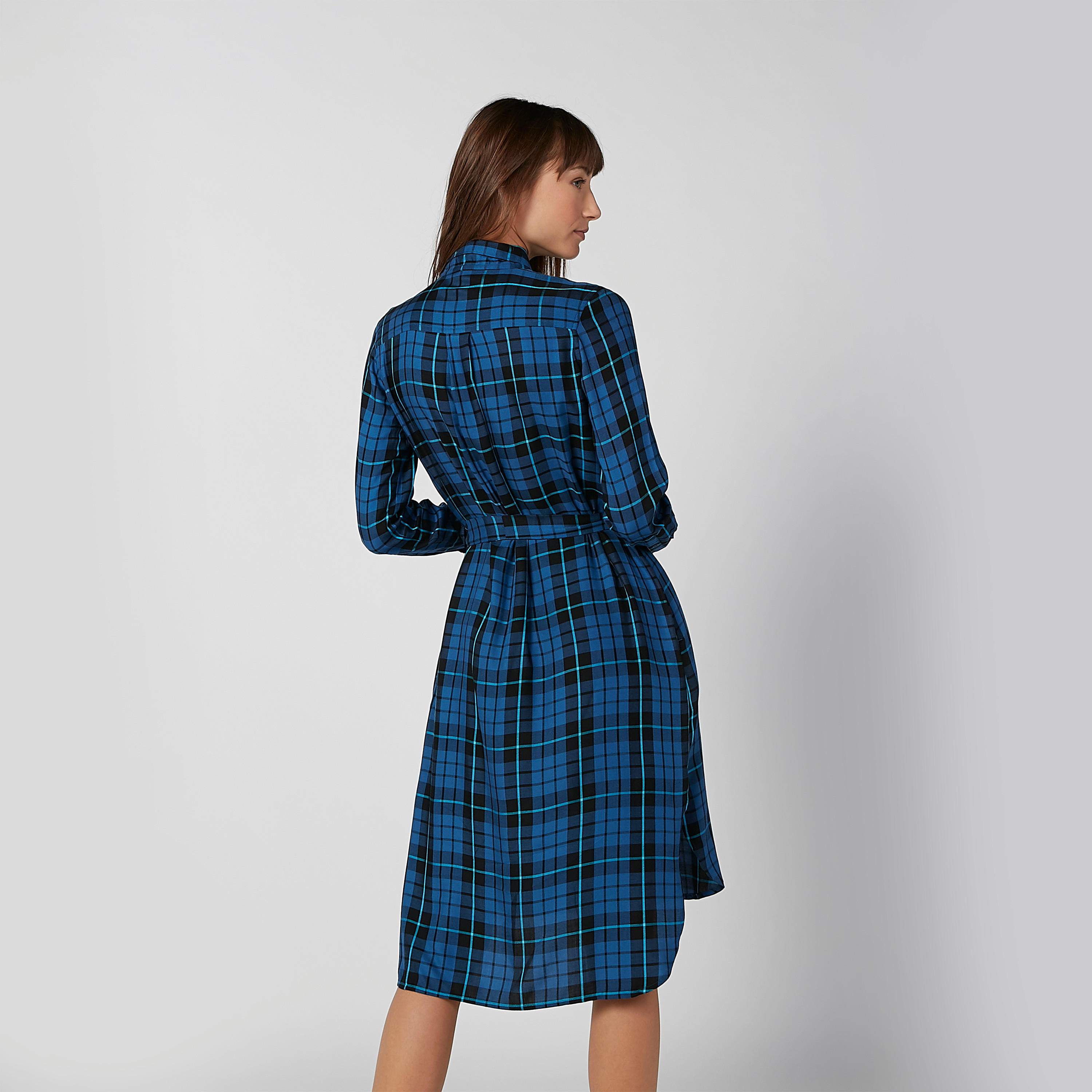 فستان قميص مستدام ميدي كاروهات بأكمام طويلة-women-clothing-dresses-image-4