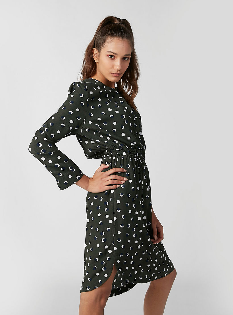 فستان ميدي إيه لاين بياقة مستديرة وأكمام طويلة وطبعات-women-clothing-dresses-image-1