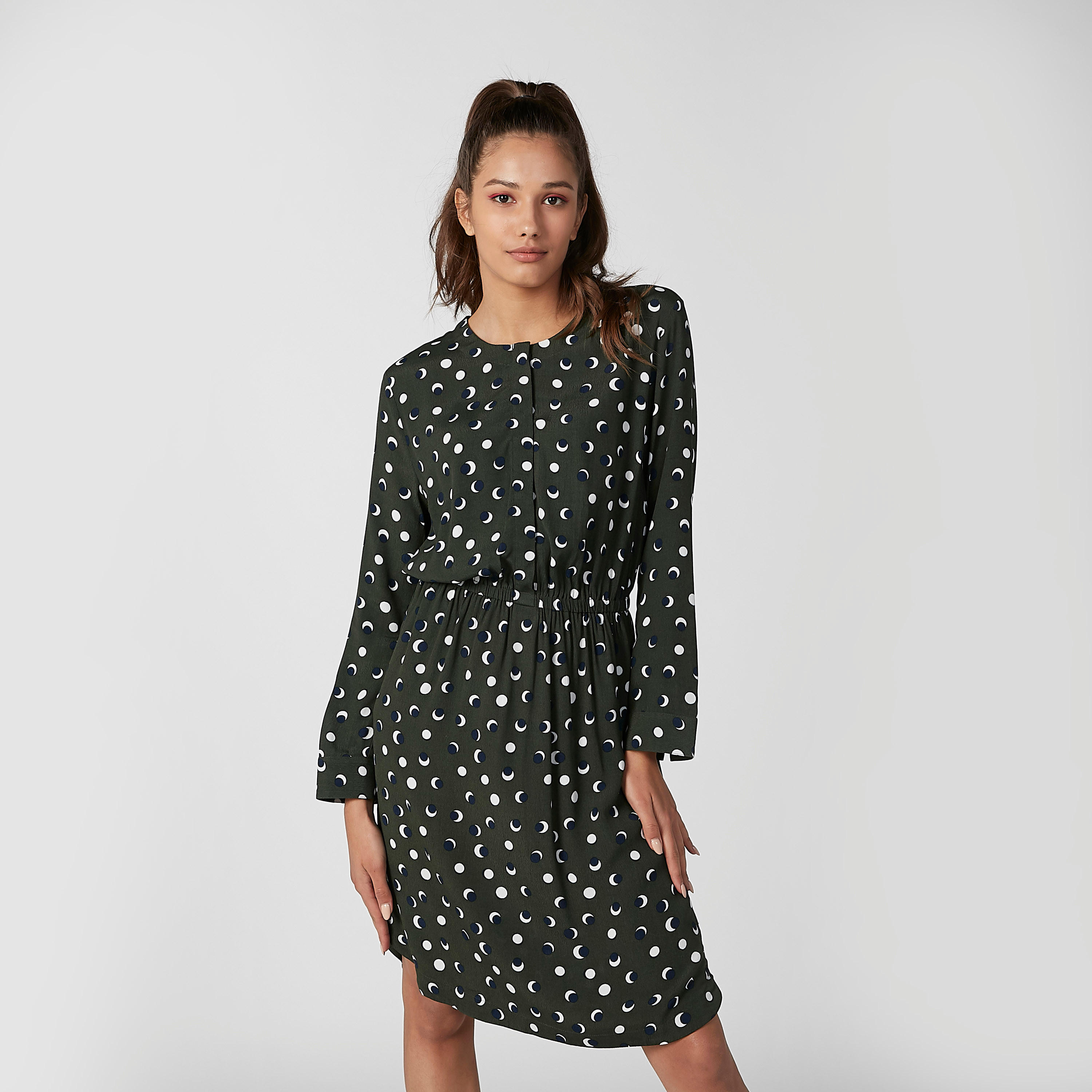 فستان ميدي إيه لاين بياقة مستديرة وأكمام طويلة وطبعات-women-clothing-dresses-image-4
