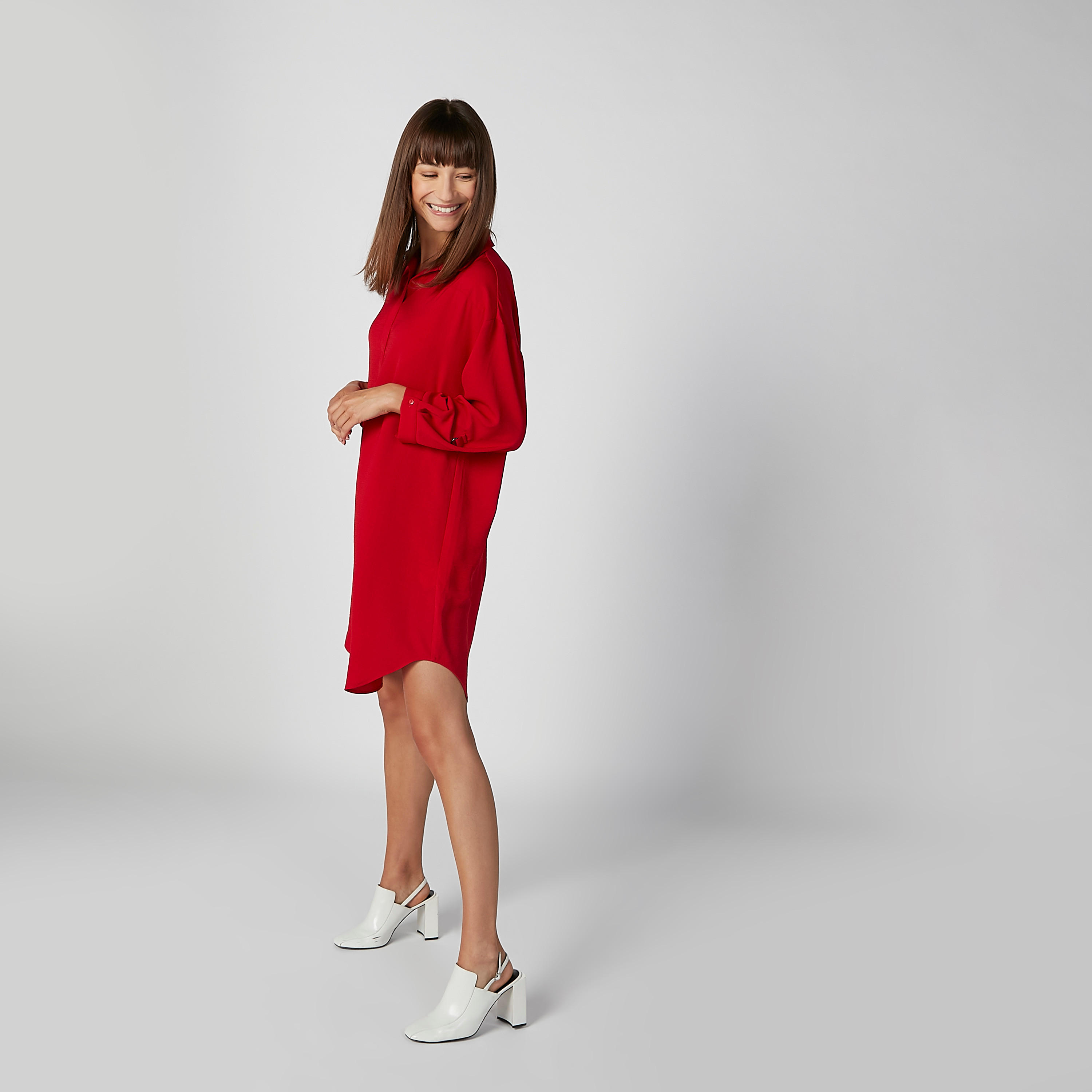 فستان سادة بياقة عاديّة وأكمام طويلة-women-clothing-dresses-image-2