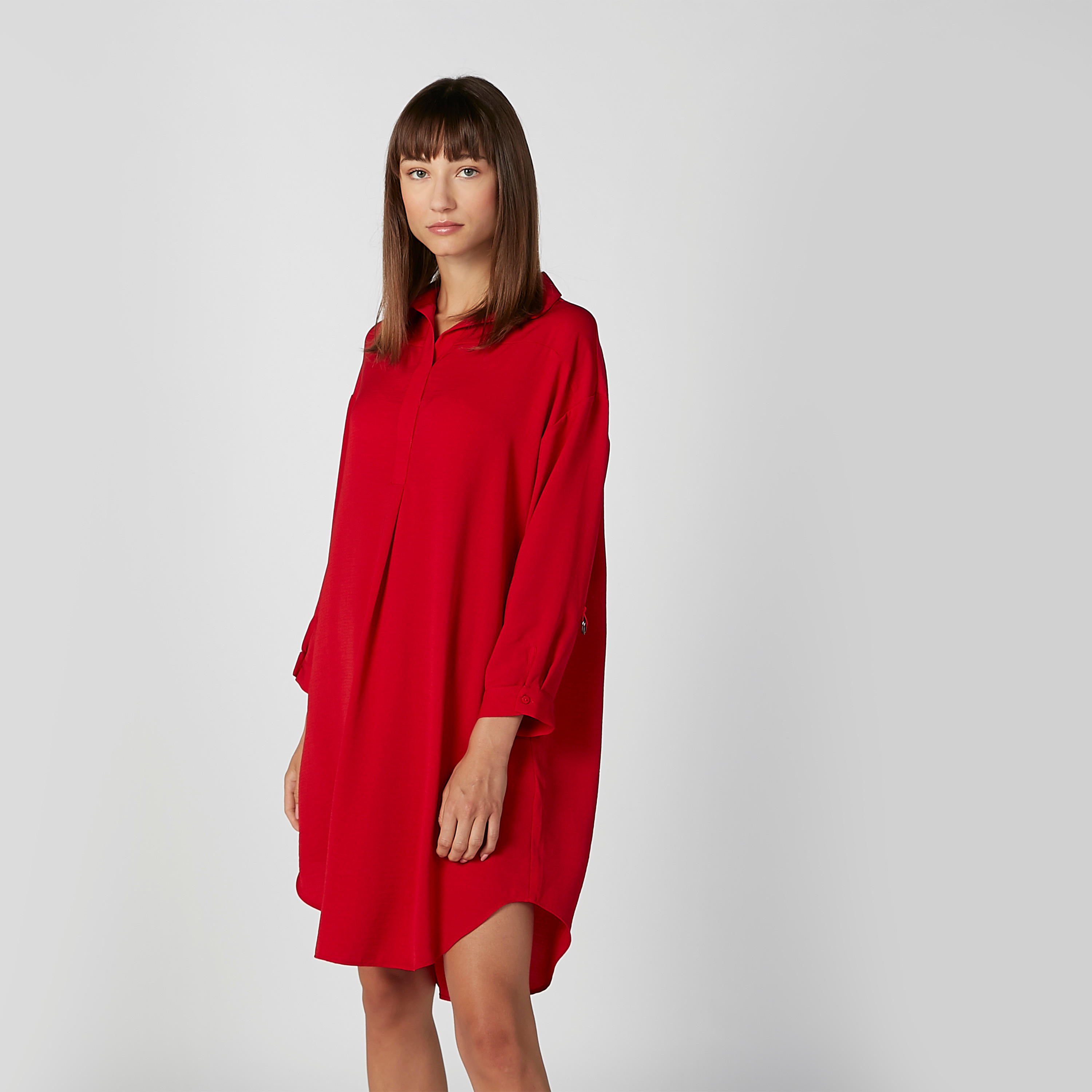 فستان سادة بياقة عاديّة وأكمام طويلة-women-clothing-dresses-image-3