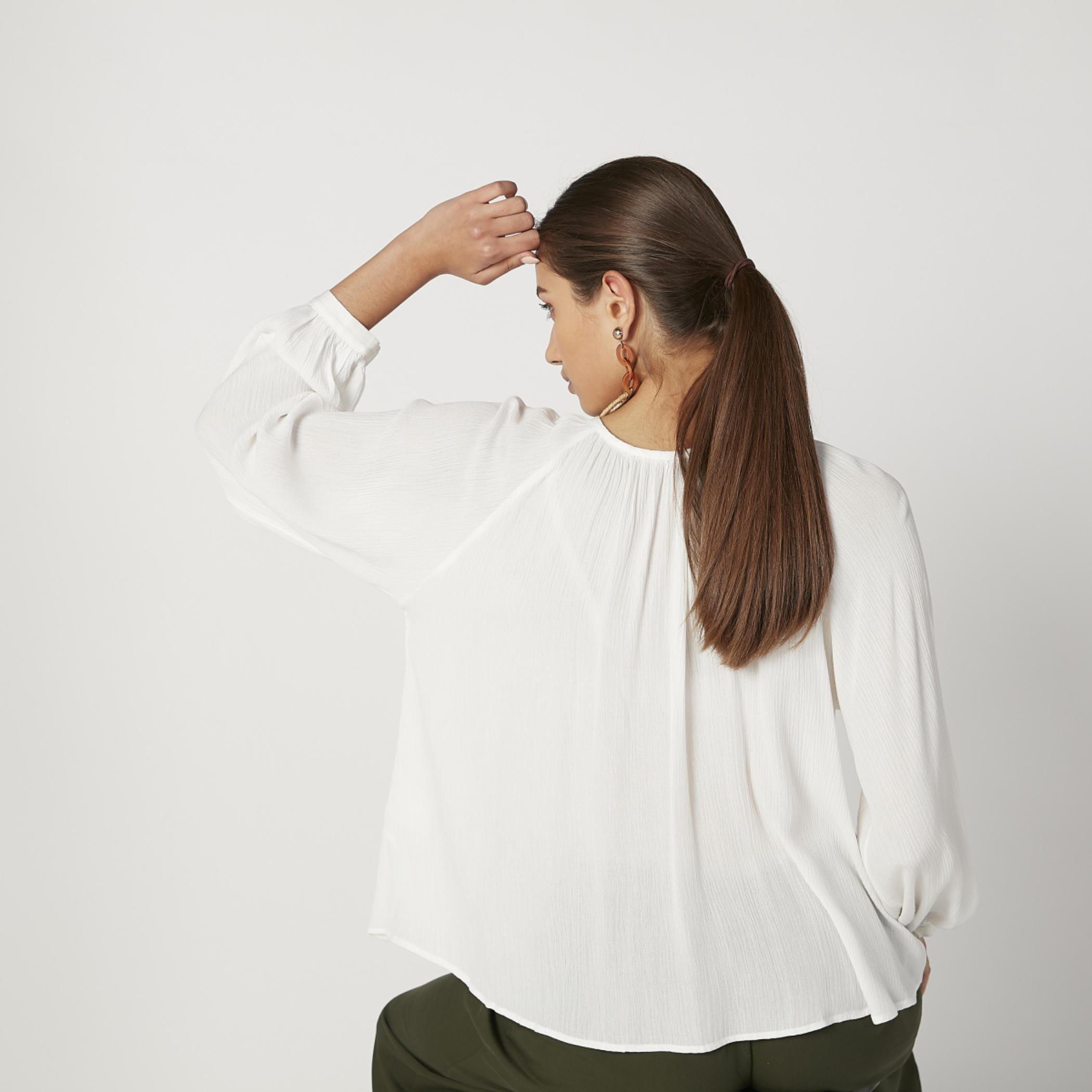 Plain Shirt with Round Neck and Long Sleeves-women-clothing-shirtsandblouses-shirts-image-3