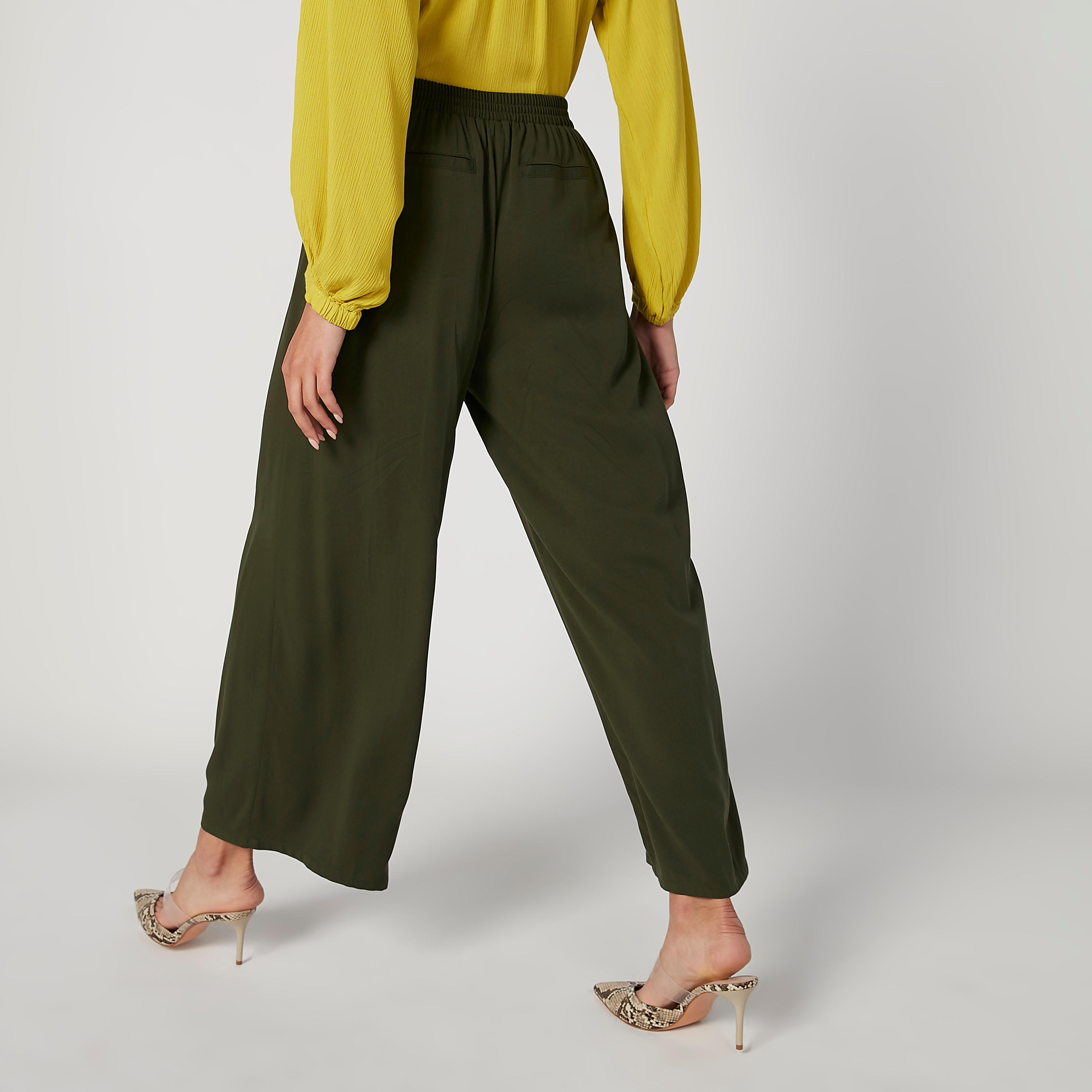بنطلون بالازو مستدام سادة بجيوب -women-clothing-bottoms-trousers-image-2