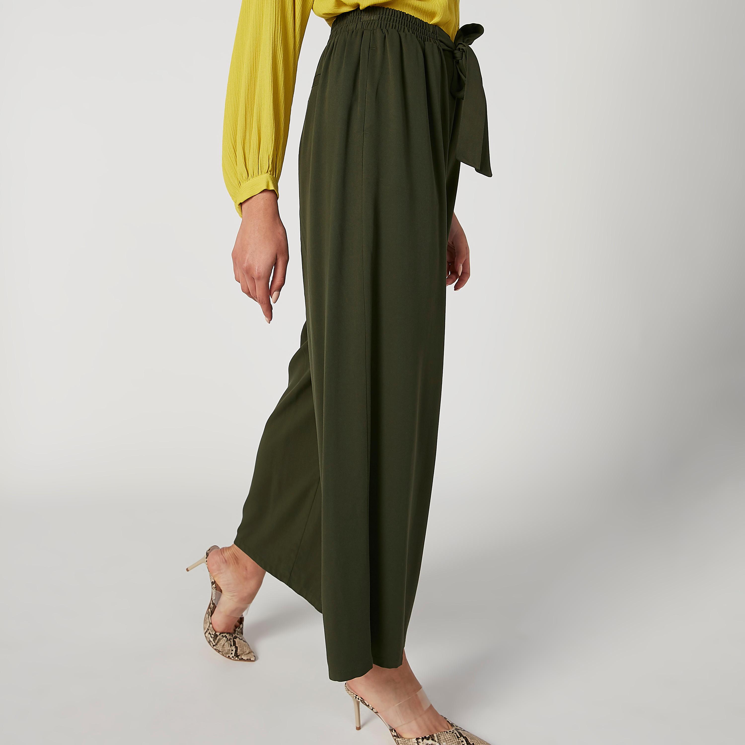 بنطلون بالازو مستدام سادة بجيوب -women-clothing-bottoms-trousers-image-4