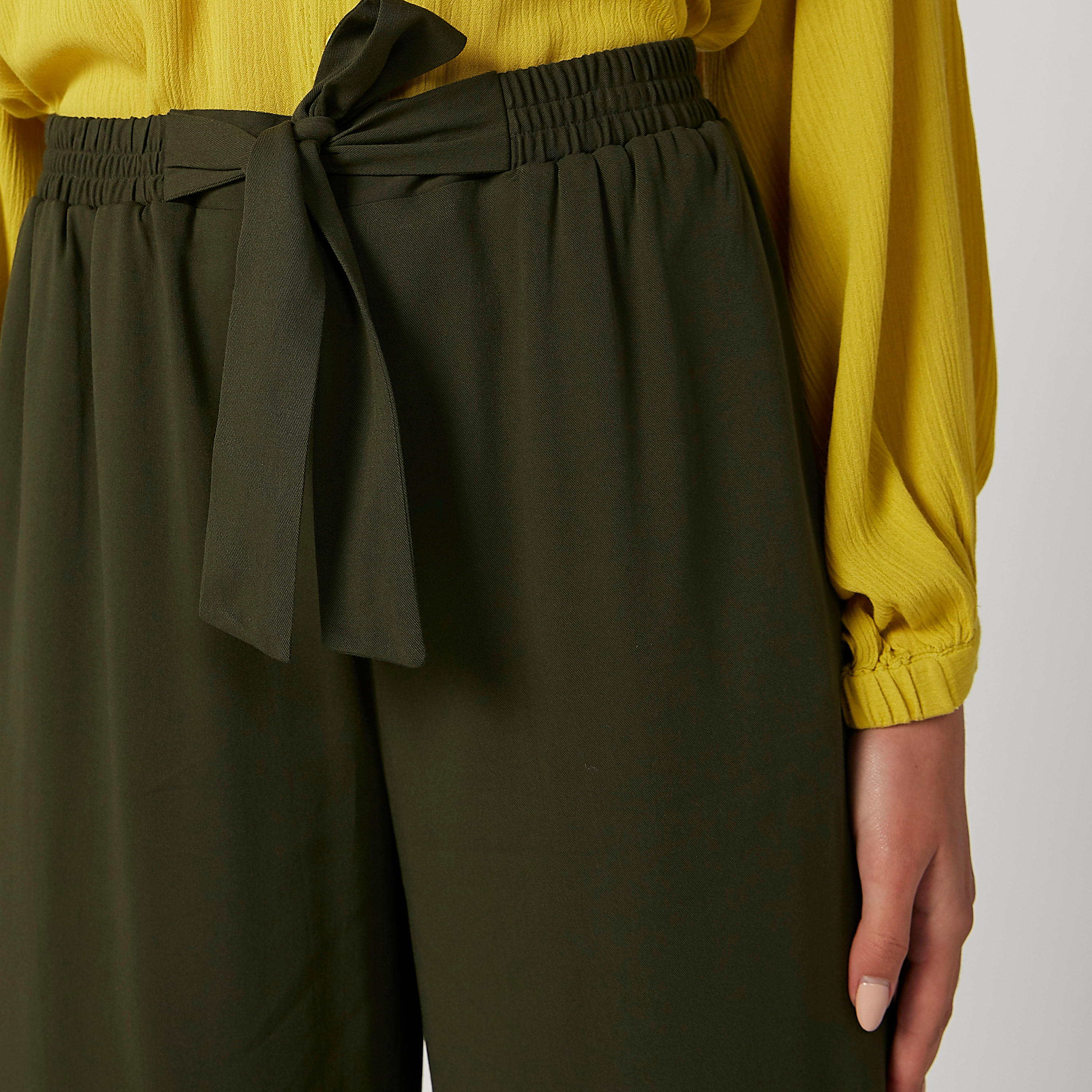 بنطلون بالازو مستدام سادة بجيوب -women-clothing-bottoms-trousers-image-5