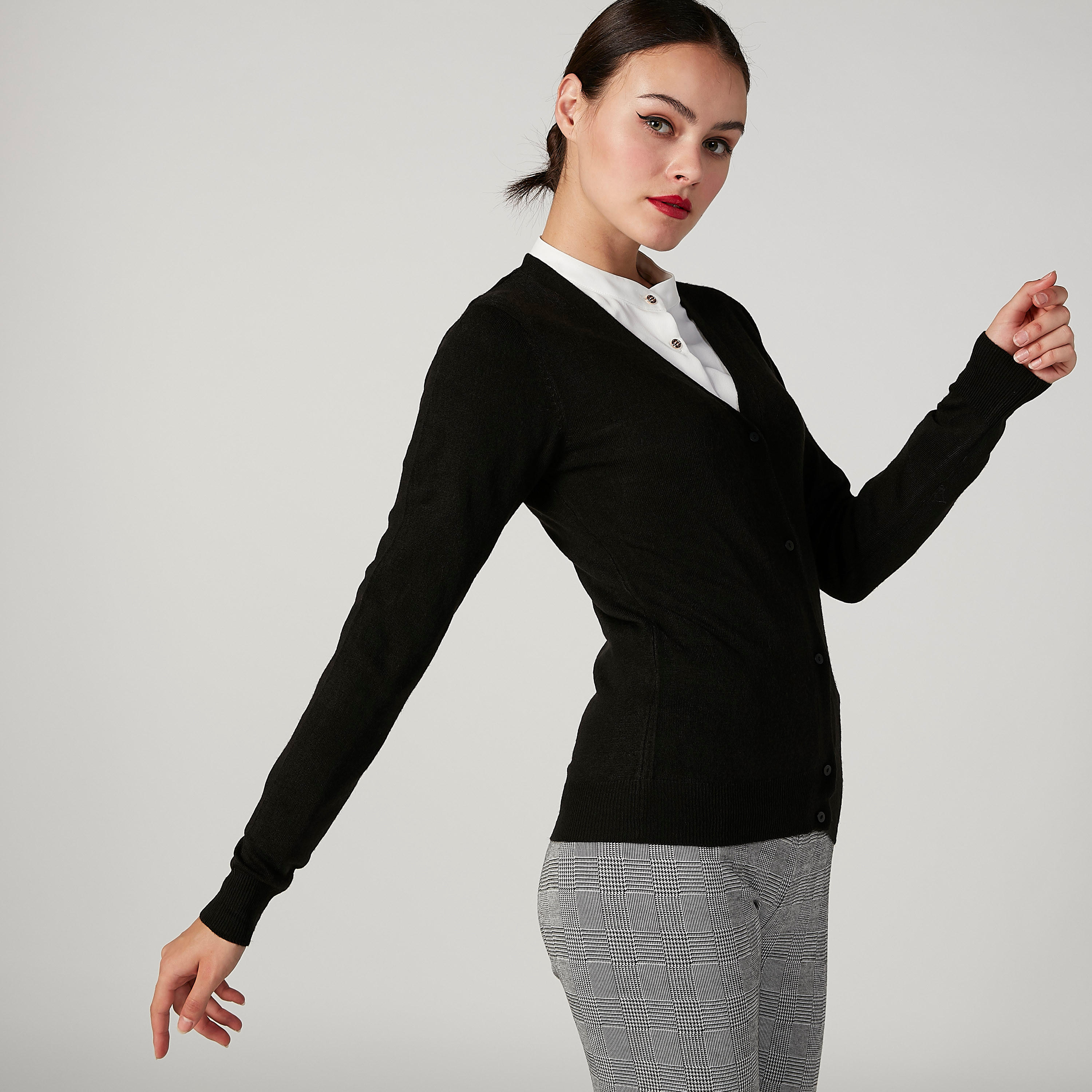 كارديجان بارز الملمس بياقة V وأكمام طويلة-women-clothing-cardigansandjumpers-jumpers-image-5