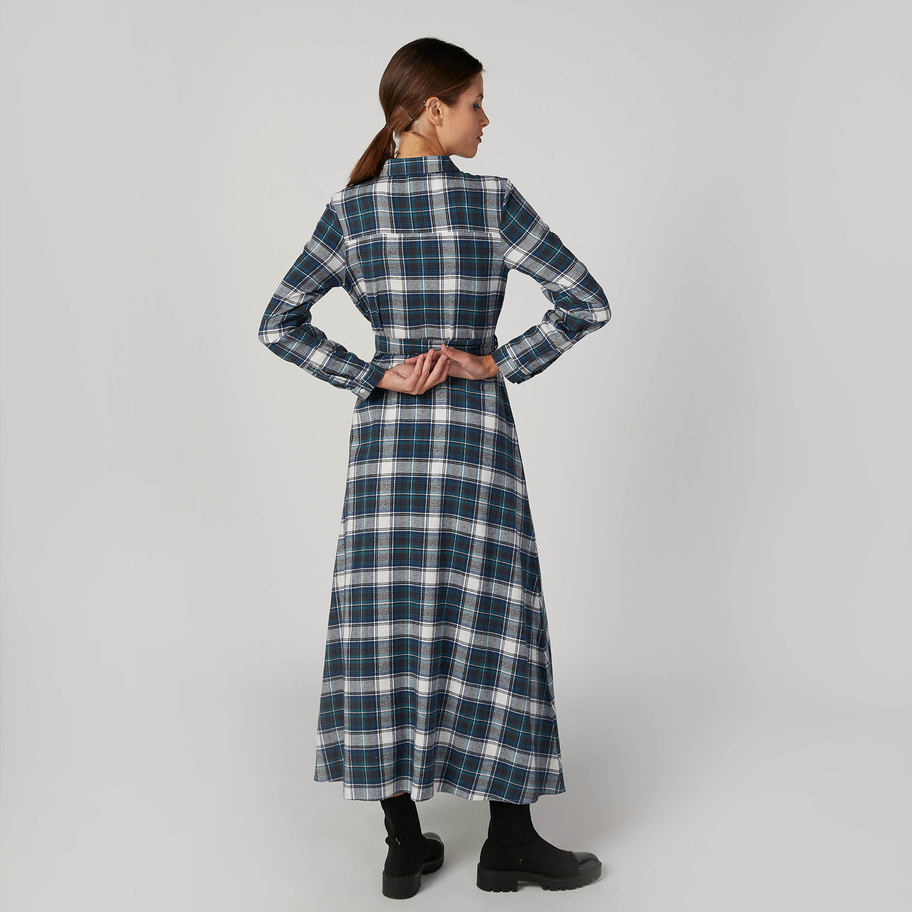 فستان قميص مستدام كاروهات طويل بأكمام طويلة -women-clothing-dresses-image-3