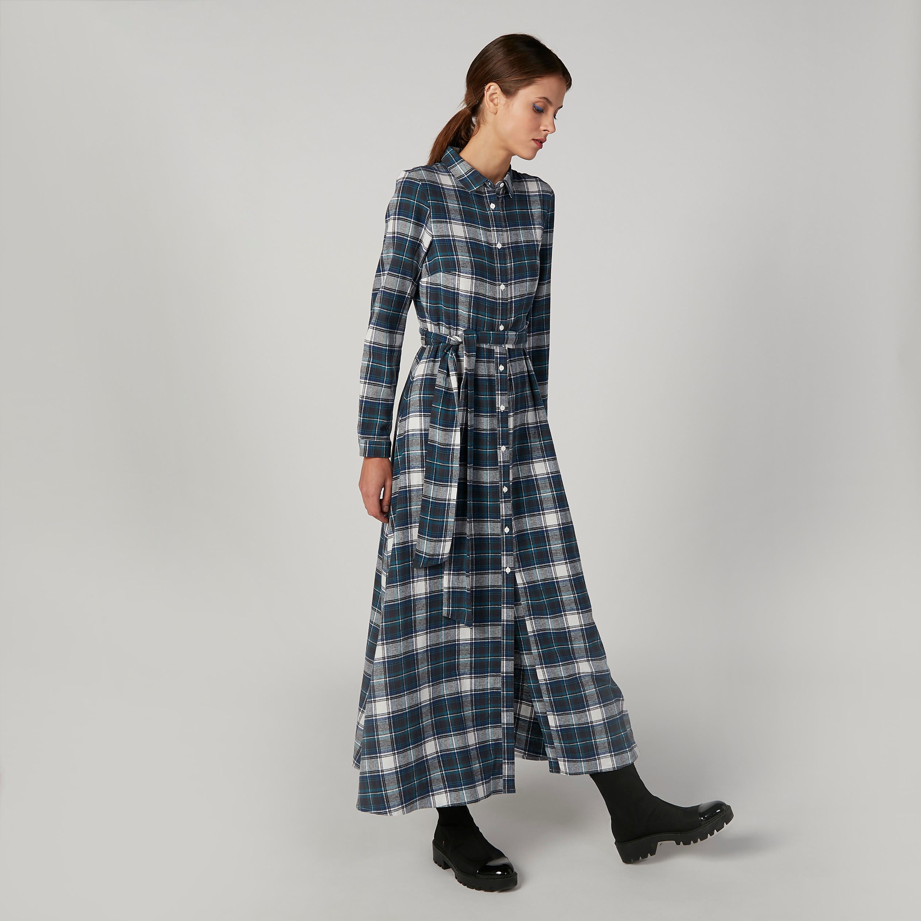 فستان قميص مستدام كاروهات طويل بأكمام طويلة -women-clothing-dresses-image-4