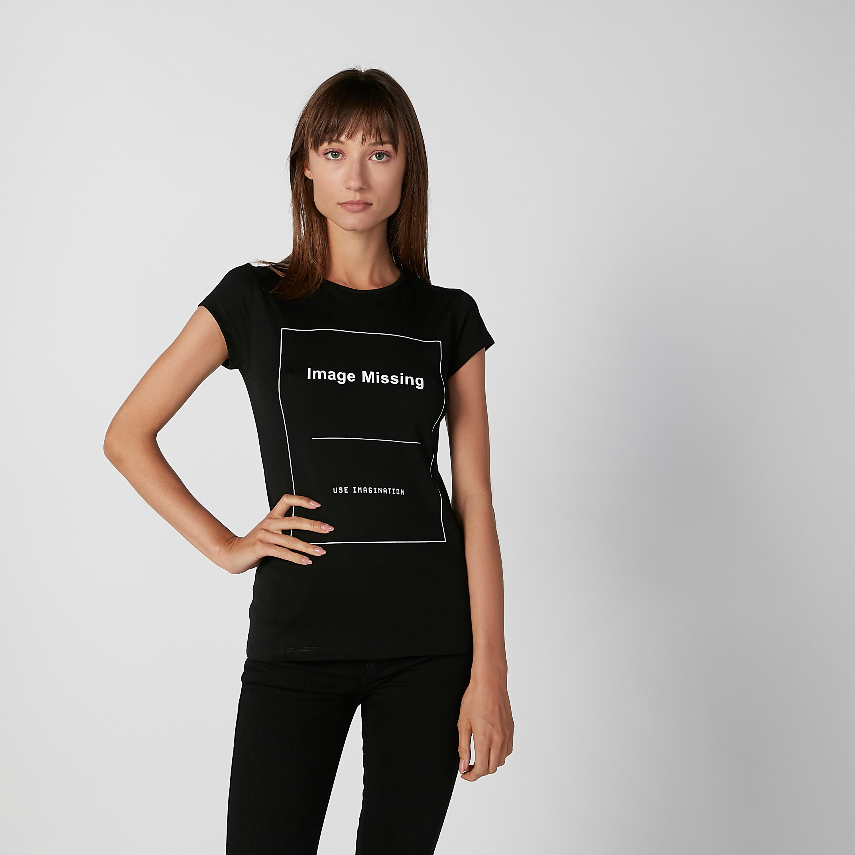 Sustainable Slim Fit Printed Round Neck T-shirt with Cap Sleeves-women-clothing-tshirts-image-1