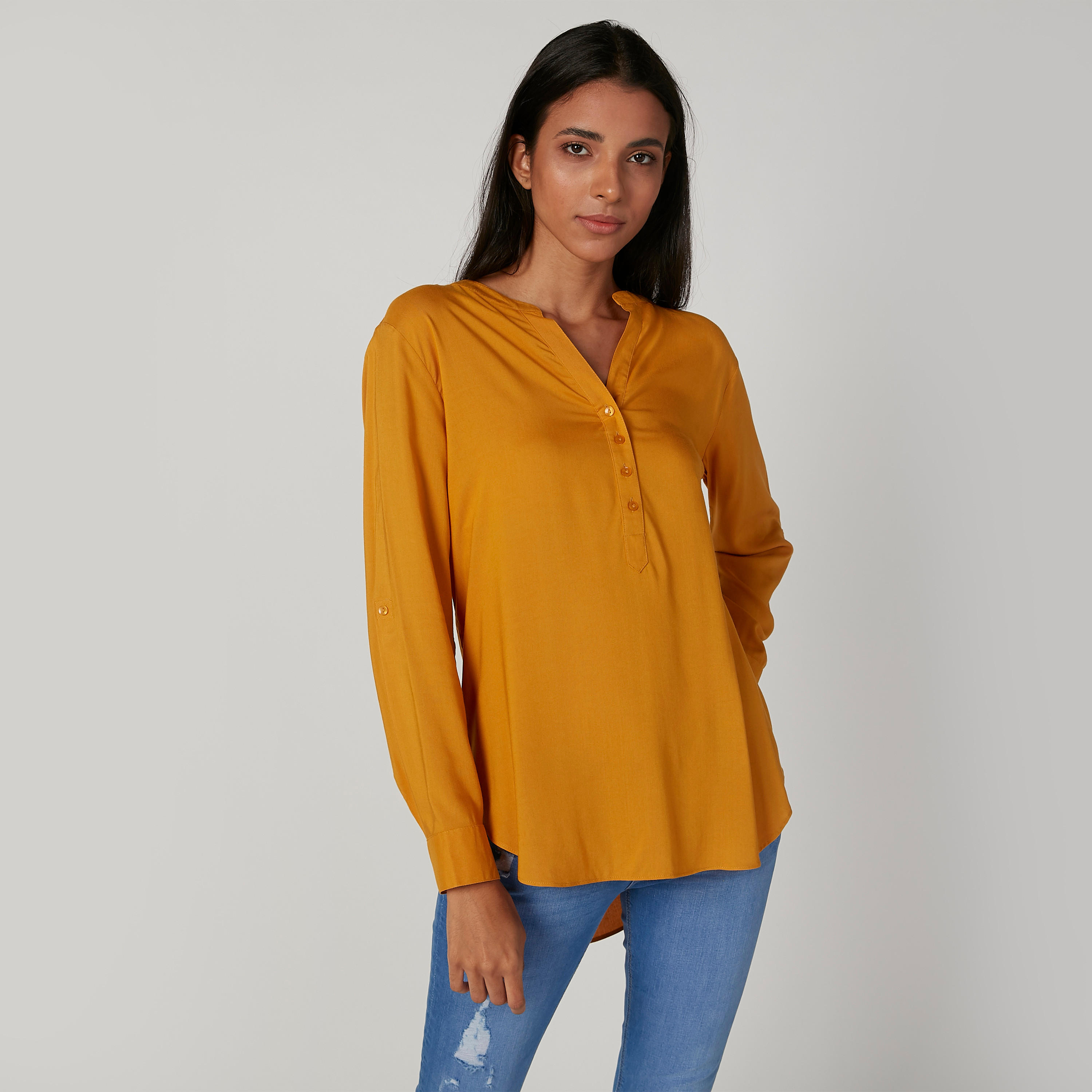 تيشيرت مستدام سليم بياقة مستديرة وأكمام كاب وطبعات -women-clothing-tshirts-image-1