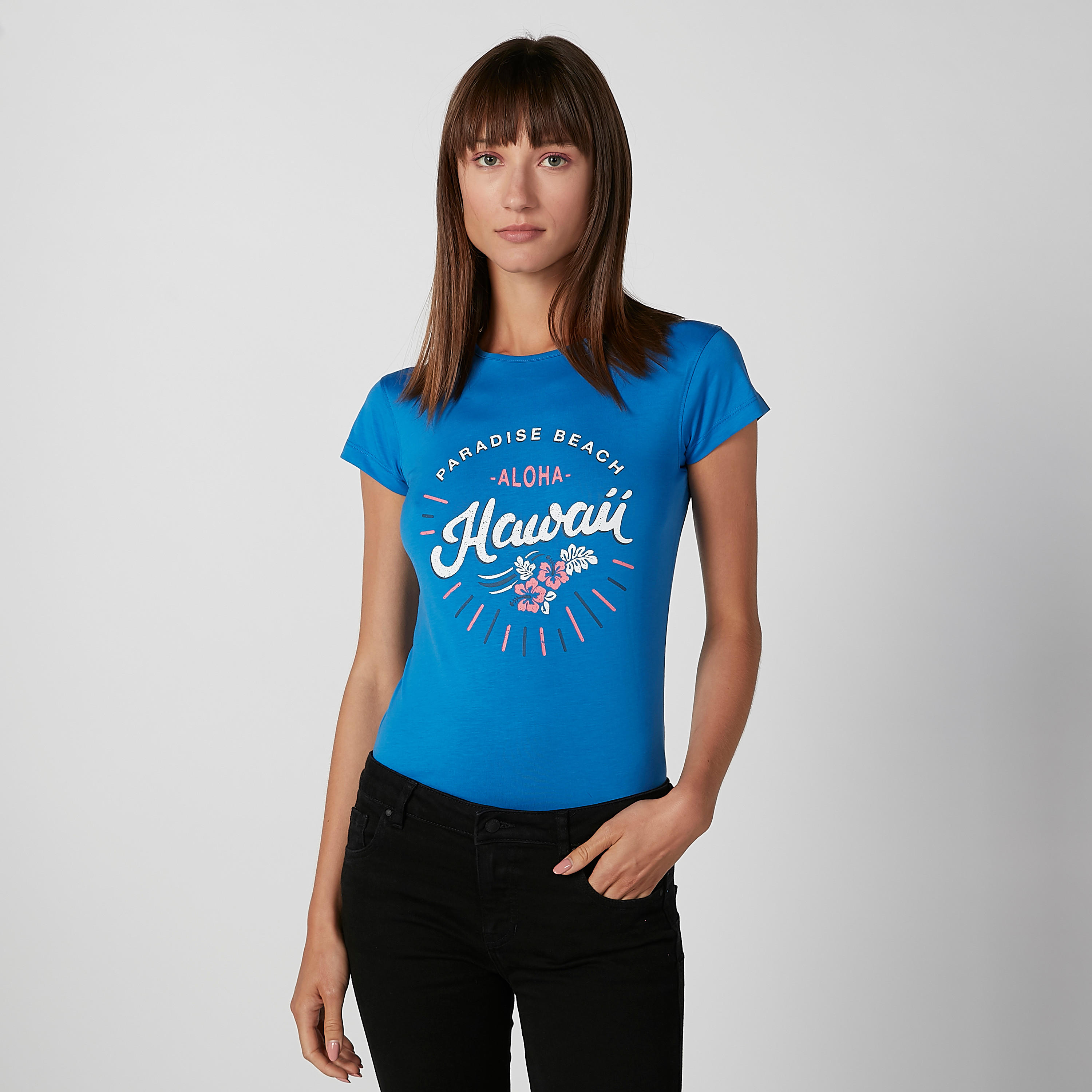 تيشيرت بياقة مستديرة وأكمام كاب وطبعات-women-clothing-tshirts-image-3