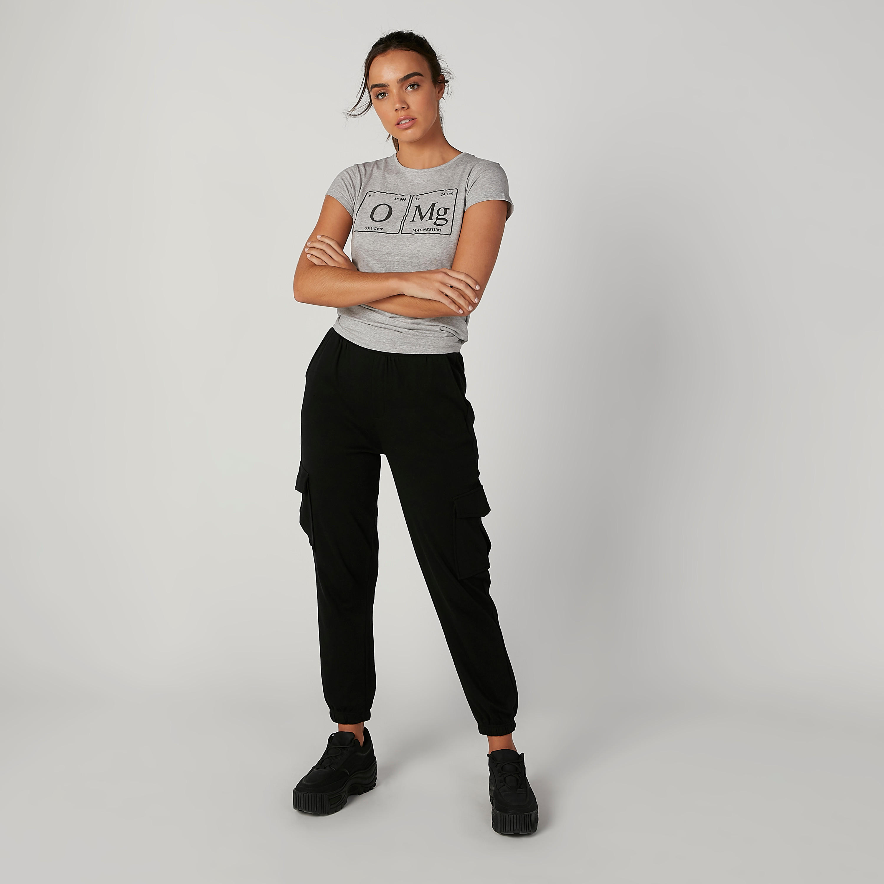 تيشيرت مستدام سليم بياقة مستديرة وأكمام كاب وطبعات -women-clothing-tshirts-image-3