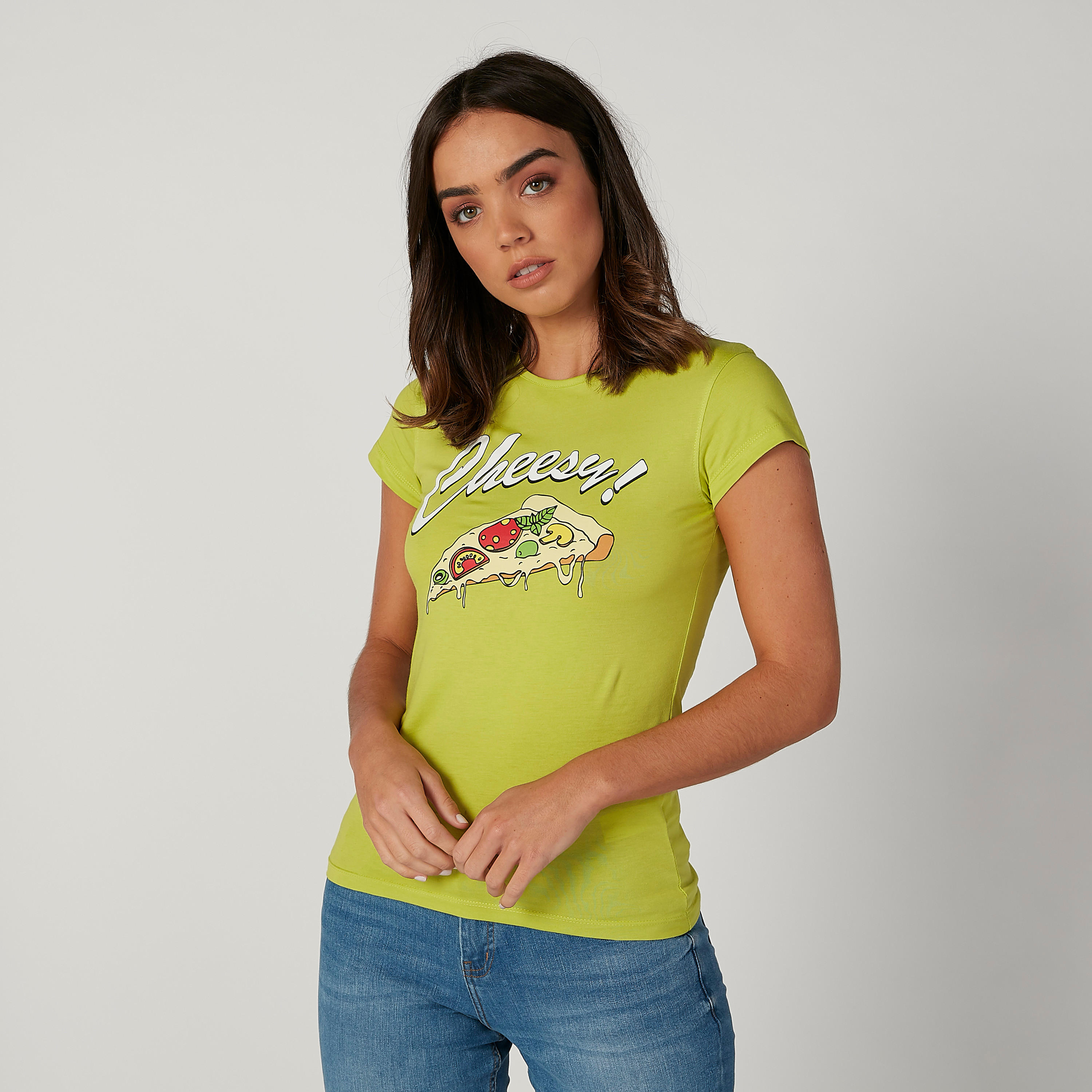 تيشيرت مستدام سليم بأكمام كاب وطبعات-women-clothing-tshirts-image-4
