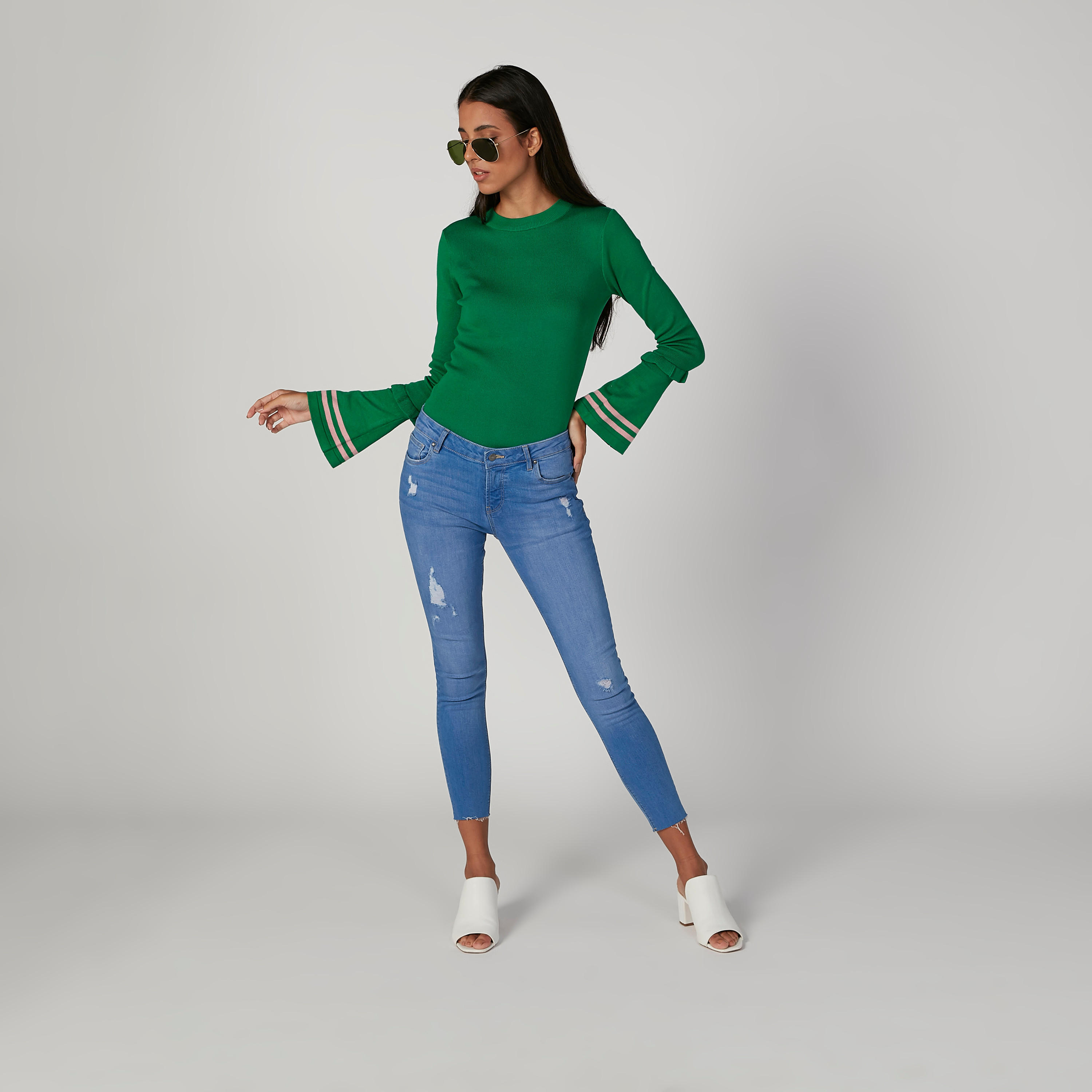 تيشيرت مستدام سليم بياقة مستديرة وأكمام كاب وطبعات-women-clothing-tshirts-image-3