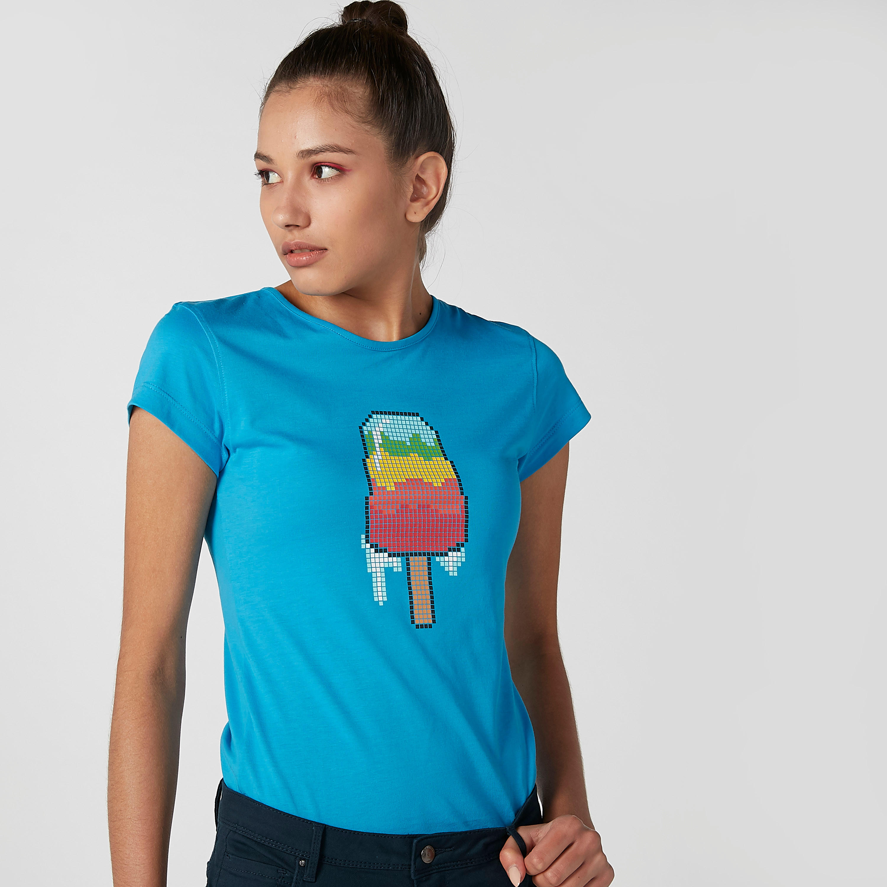 تيشيرت مستدام سليم بأكمام قصيرة وطبعات -women-clothing-tshirts-image-2