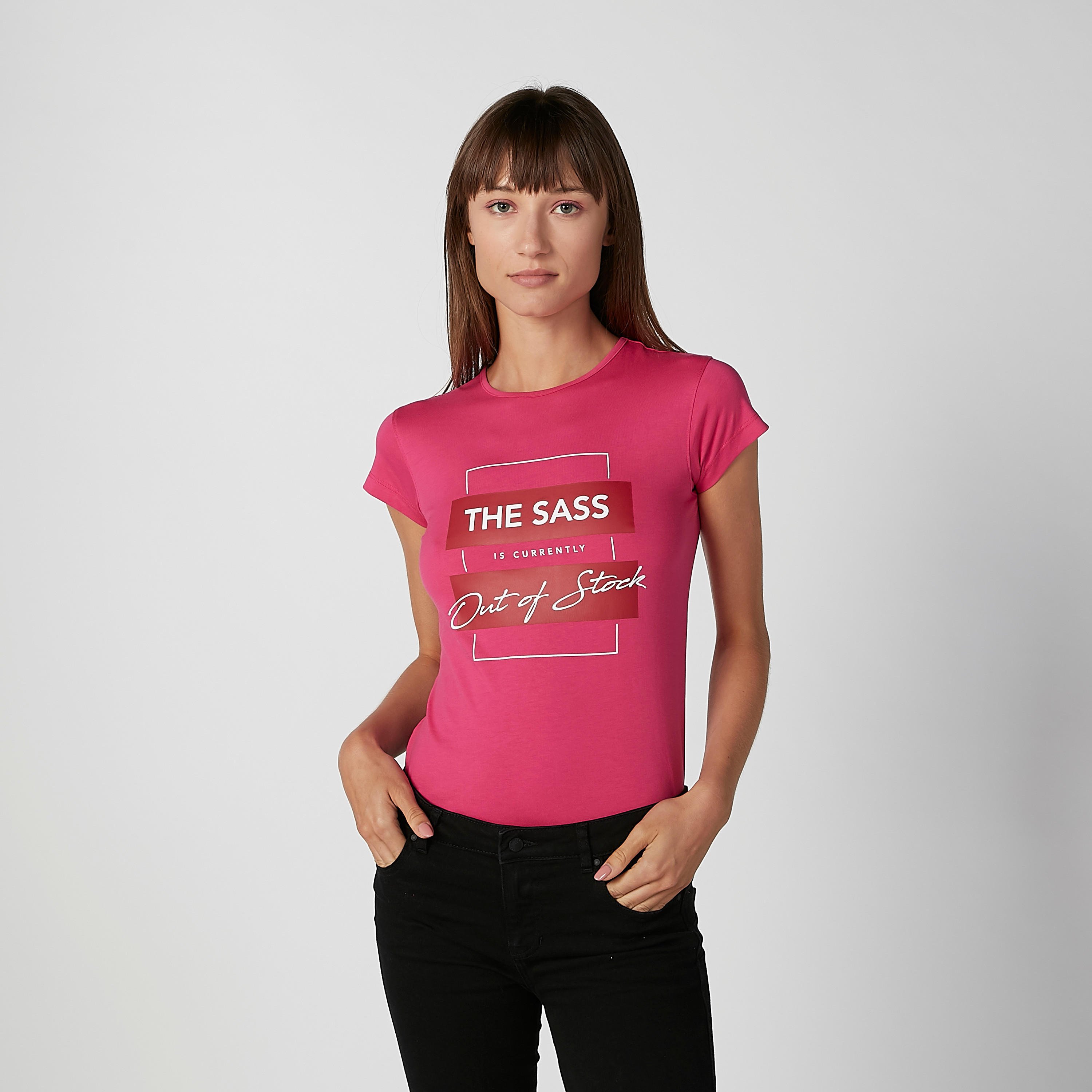 تيشيرت مستدام سليم بأكمام كاب وطبعات -women-clothing-tshirts-image-1