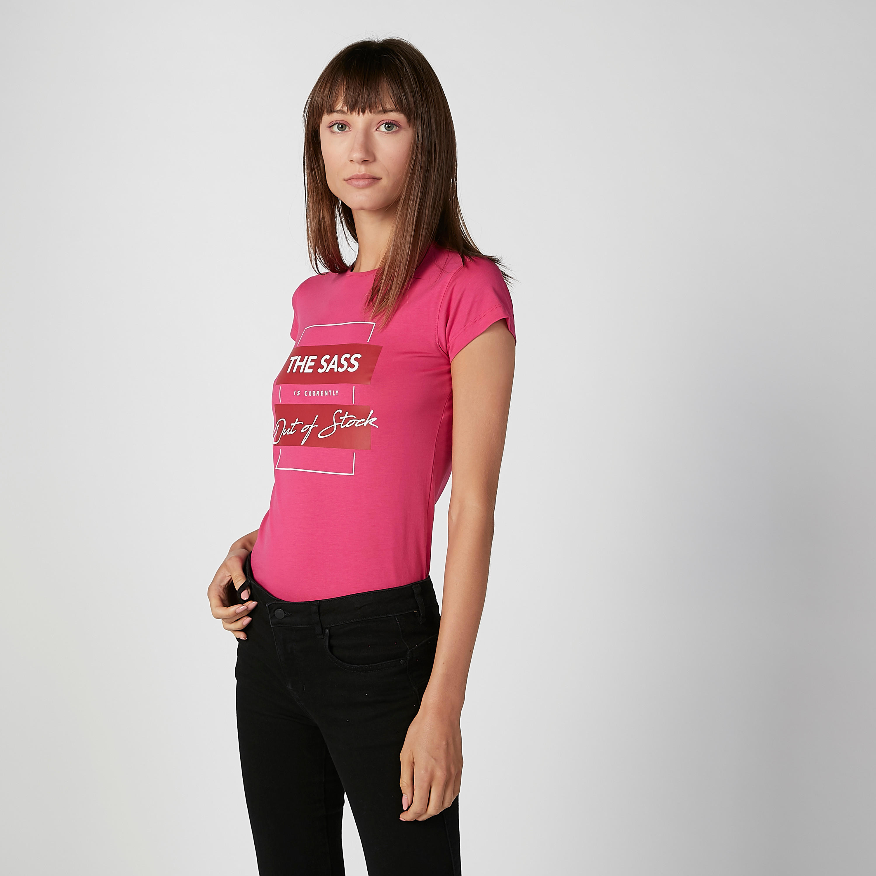 تيشيرت مستدام سليم بأكمام كاب وطبعات -women-clothing-tshirts-image-4