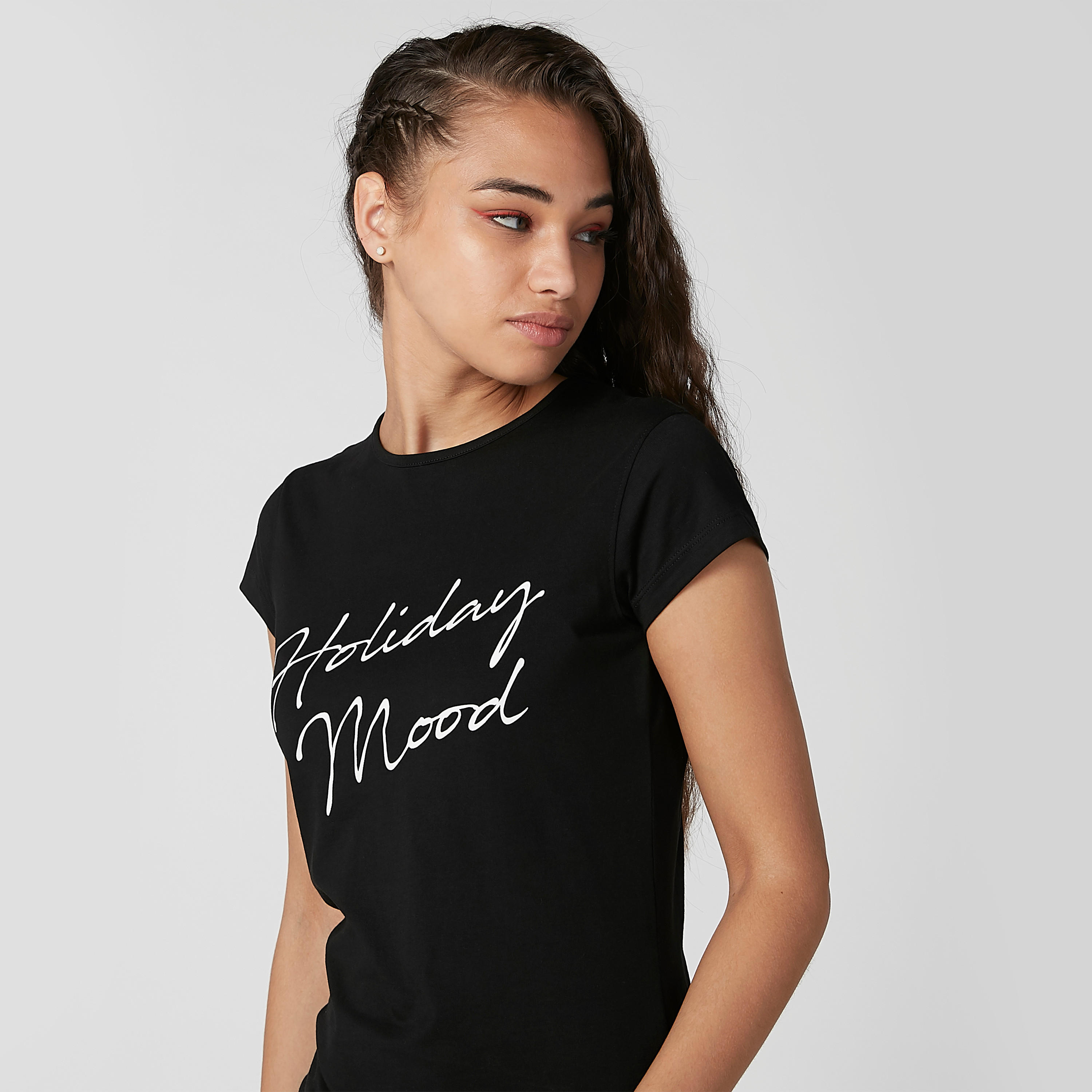 تيشيرت مستدام سليم بأكمام كاب وطبعات-women-clothing-tshirts-image-3
