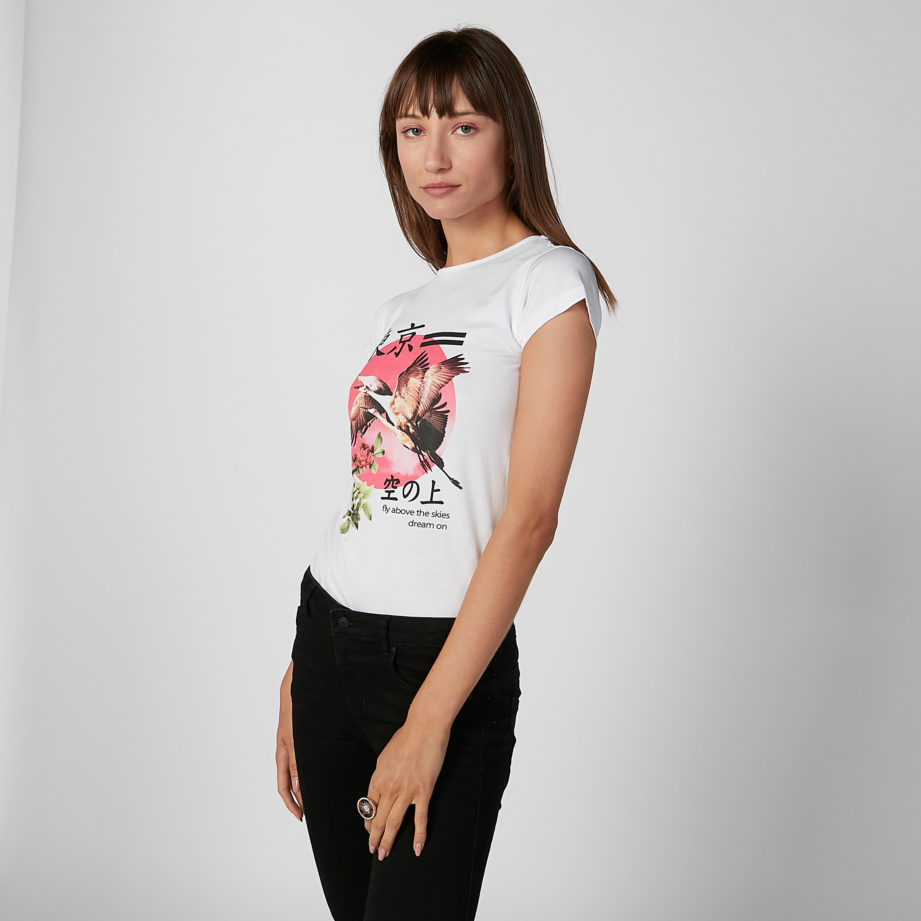 Sustainable Slim Fit Printed Round Neck T-shirt with Cap Sleeves-women-clothing-tshirts-image-4