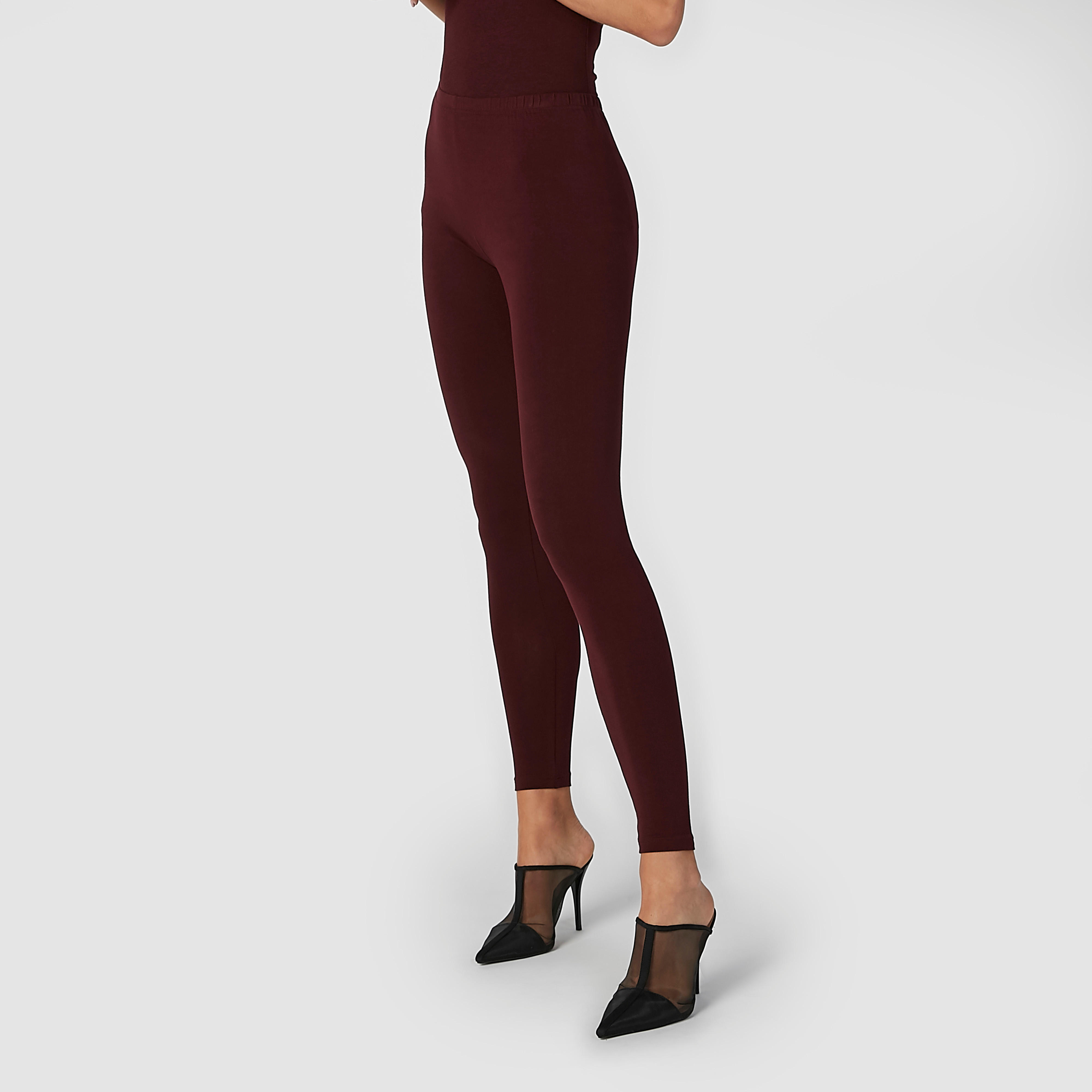 بنطلون ليقنز سادة بخصر مطاطي-women-clothing-bottoms-leggings-image-4