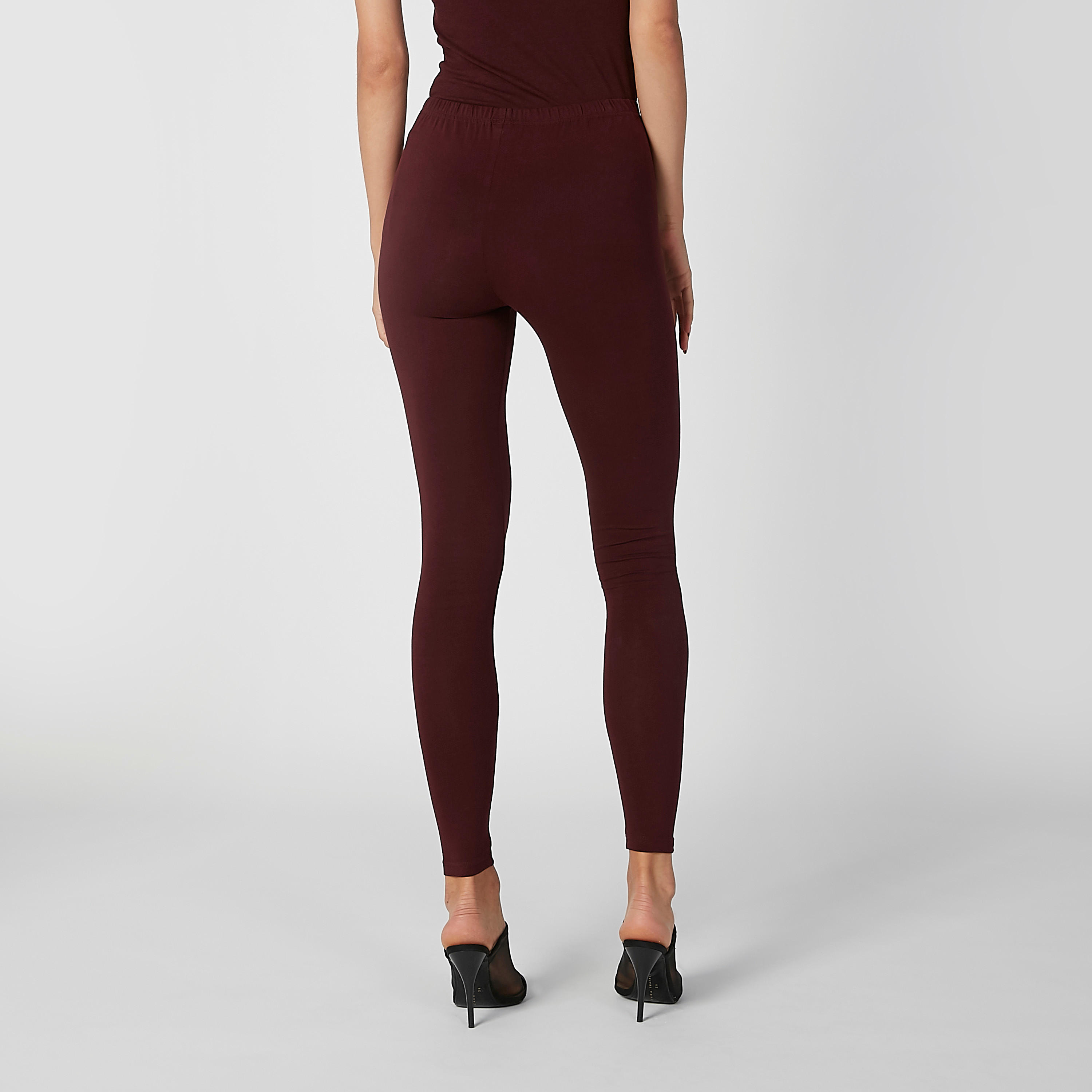 بنطلون ليقنز سادة بخصر مطاطي-women-clothing-bottoms-leggings-image-5