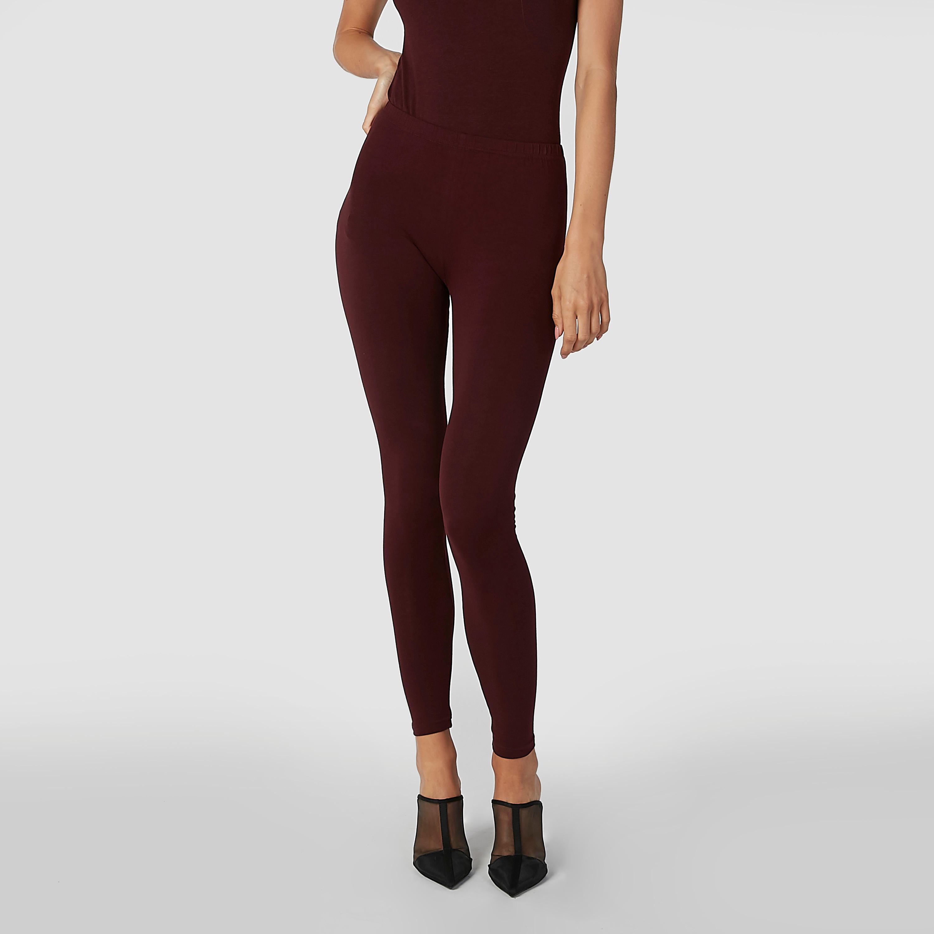 بنطلون ليقنز سادة بخصر مطاطي-women-clothing-bottoms-leggings-image-1