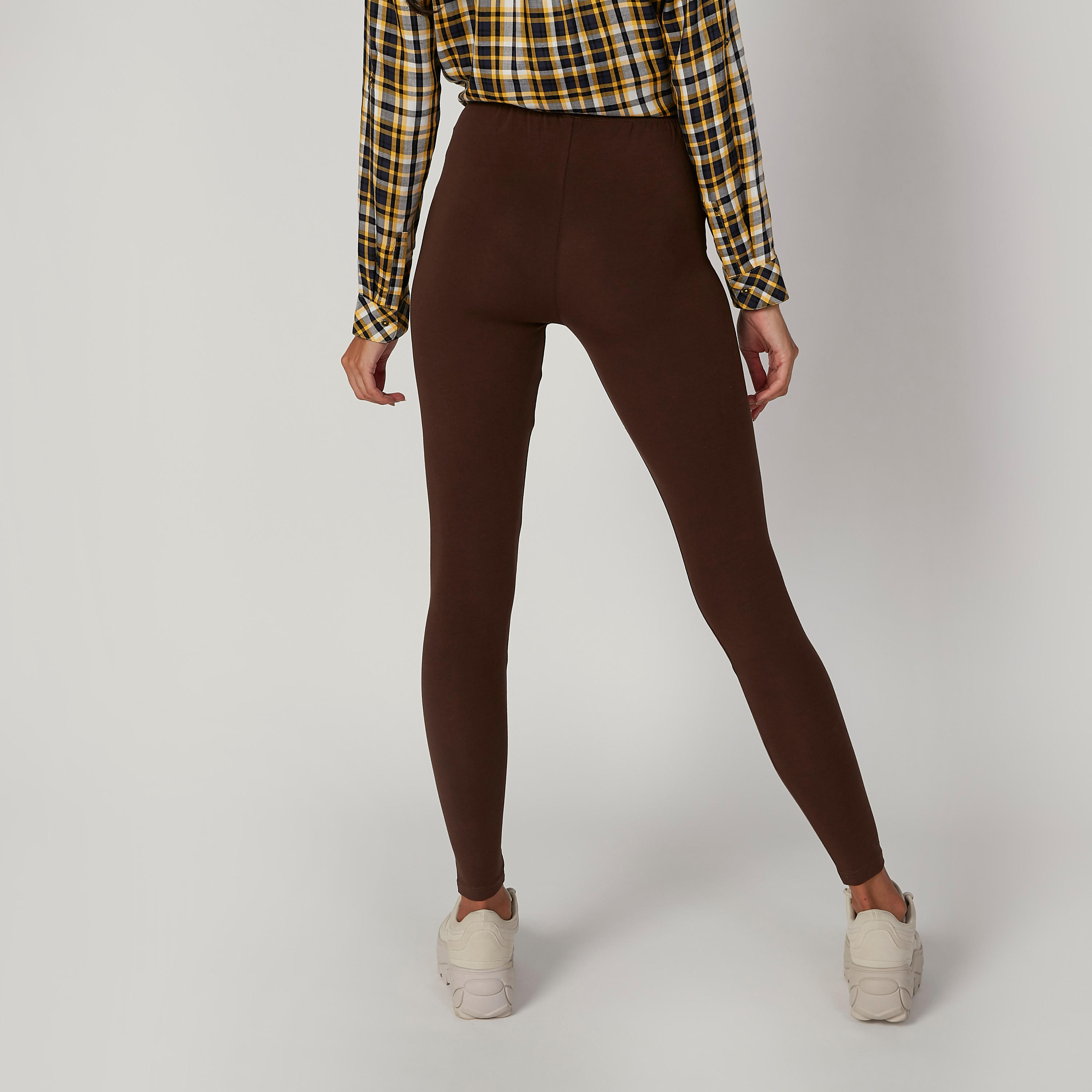 بنطلون ليقنز سادة بخصر مطاطي-women-clothing-bottoms-leggings-image-2