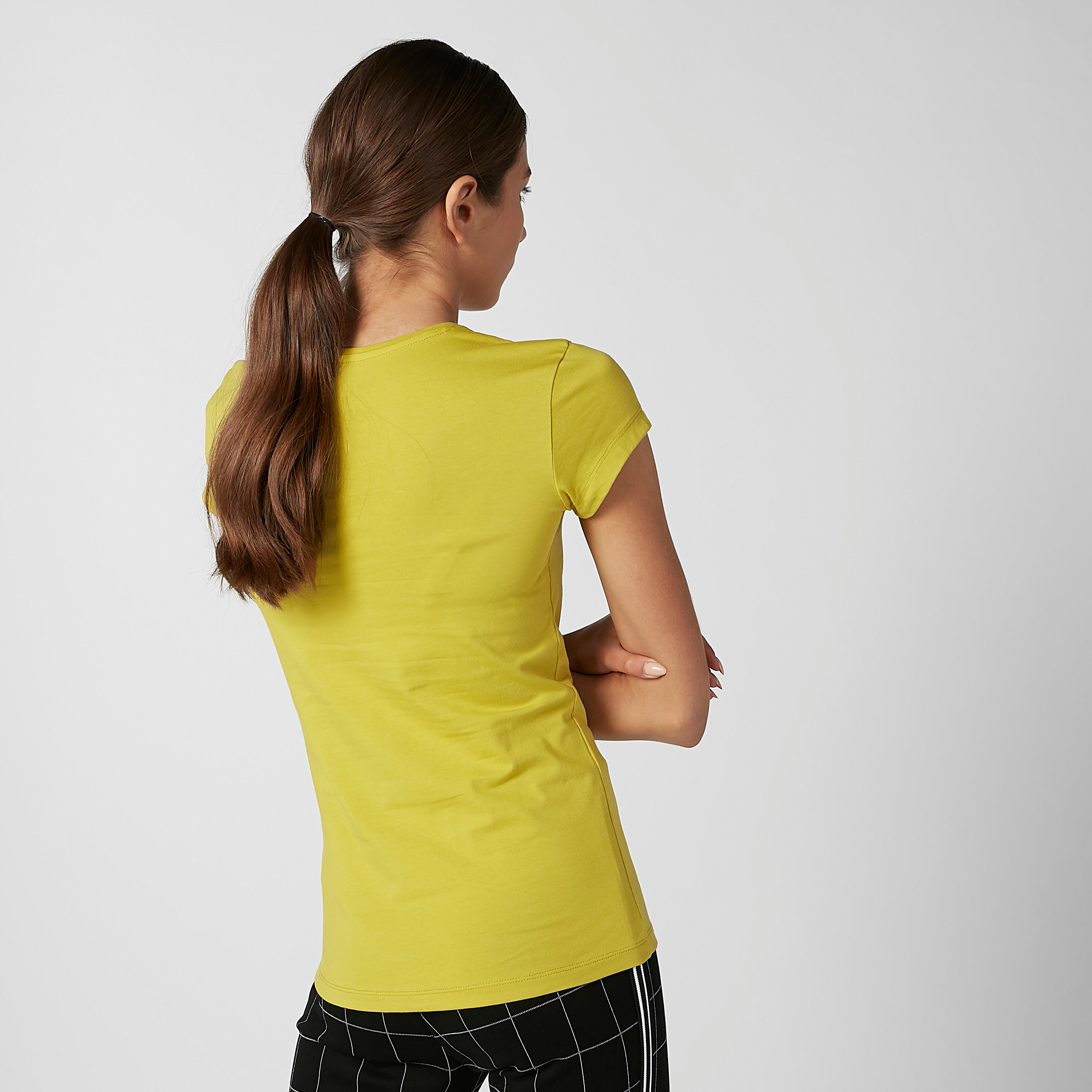 Plain T-shirt with Round Neck and Cap Sleeves-women-clothing-tshirts-image-4