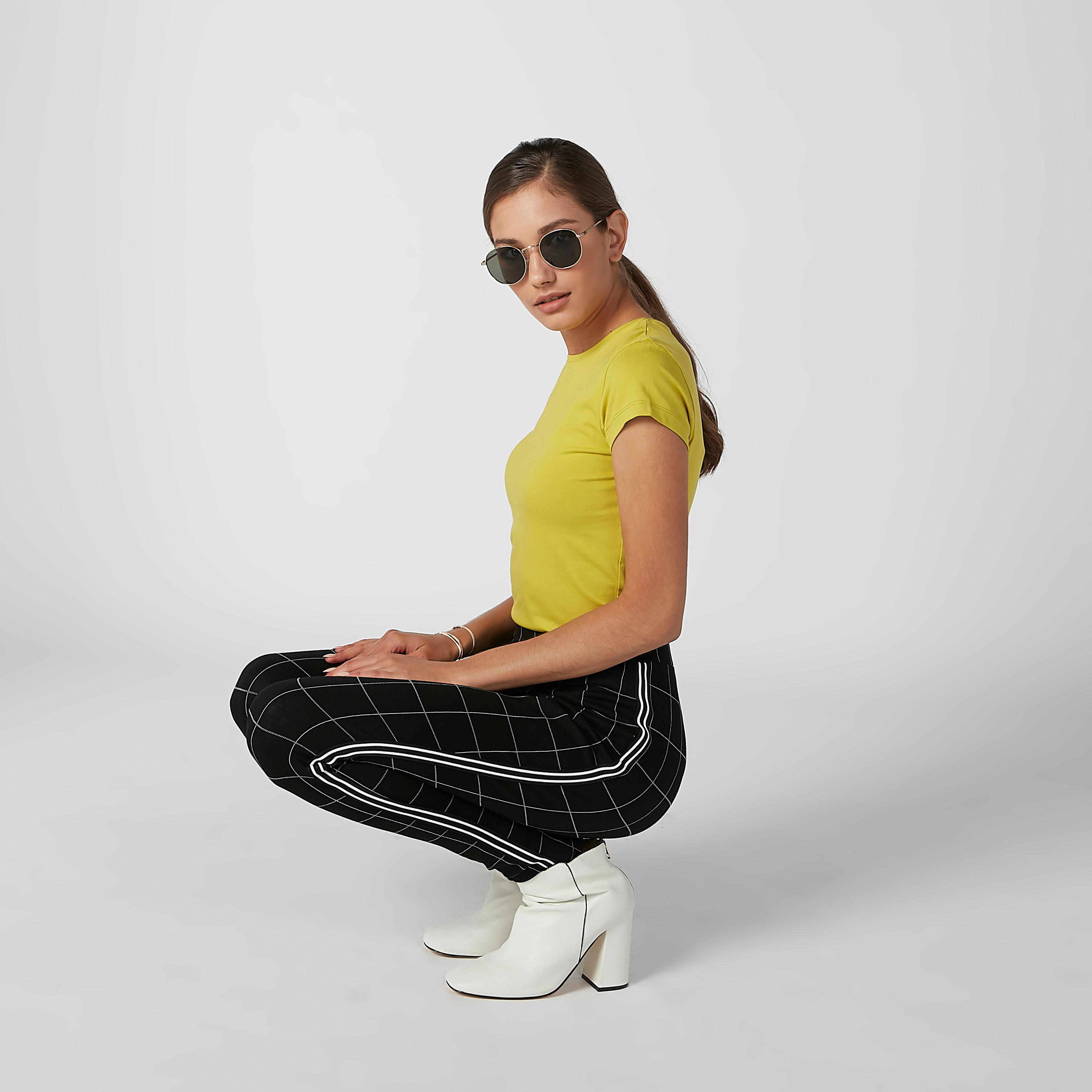 Plain T-shirt with Round Neck and Cap Sleeves-women-clothing-tshirts-image-5