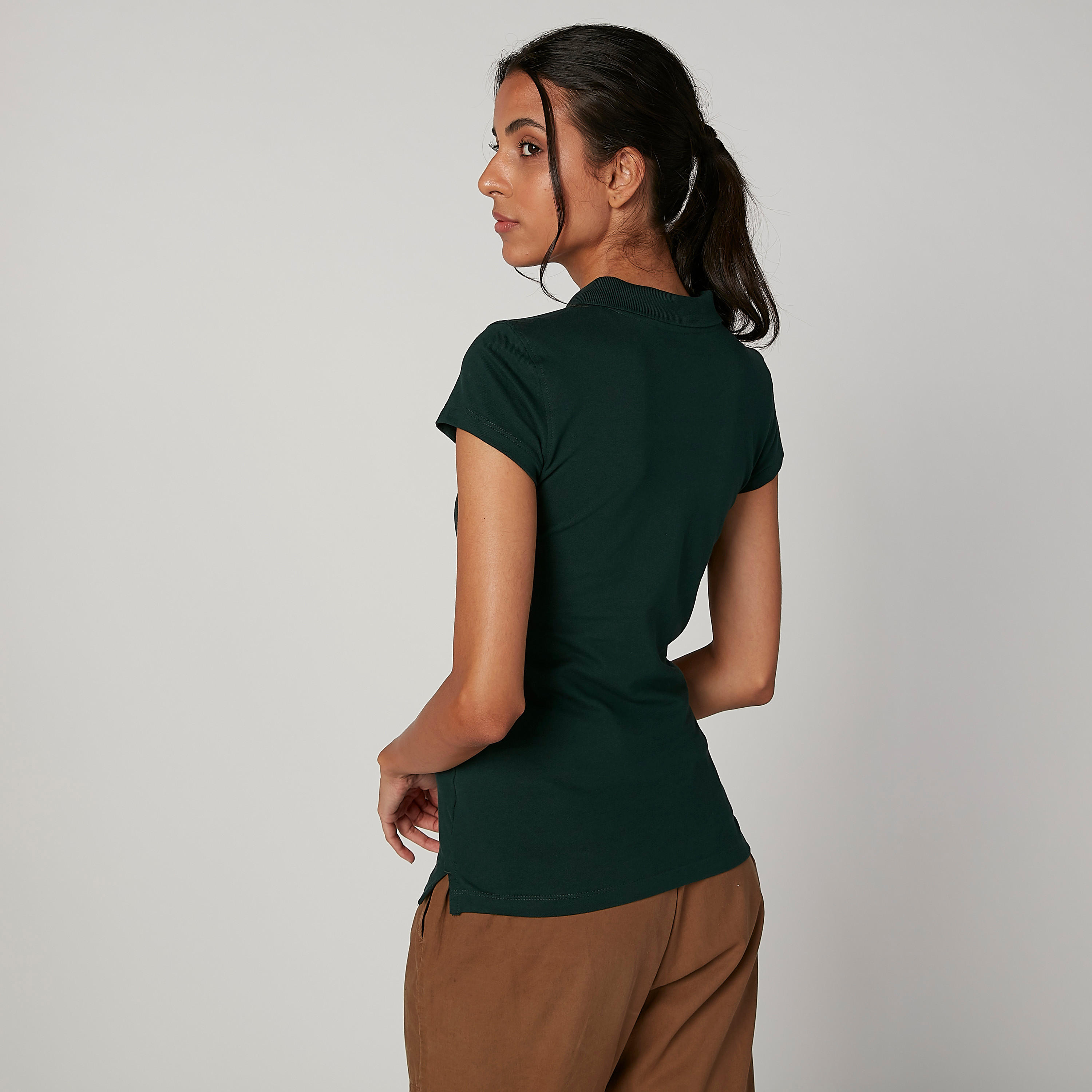 تيشيرت بولو سادة بأكمام كاب-women-clothing-tshirts-image-2