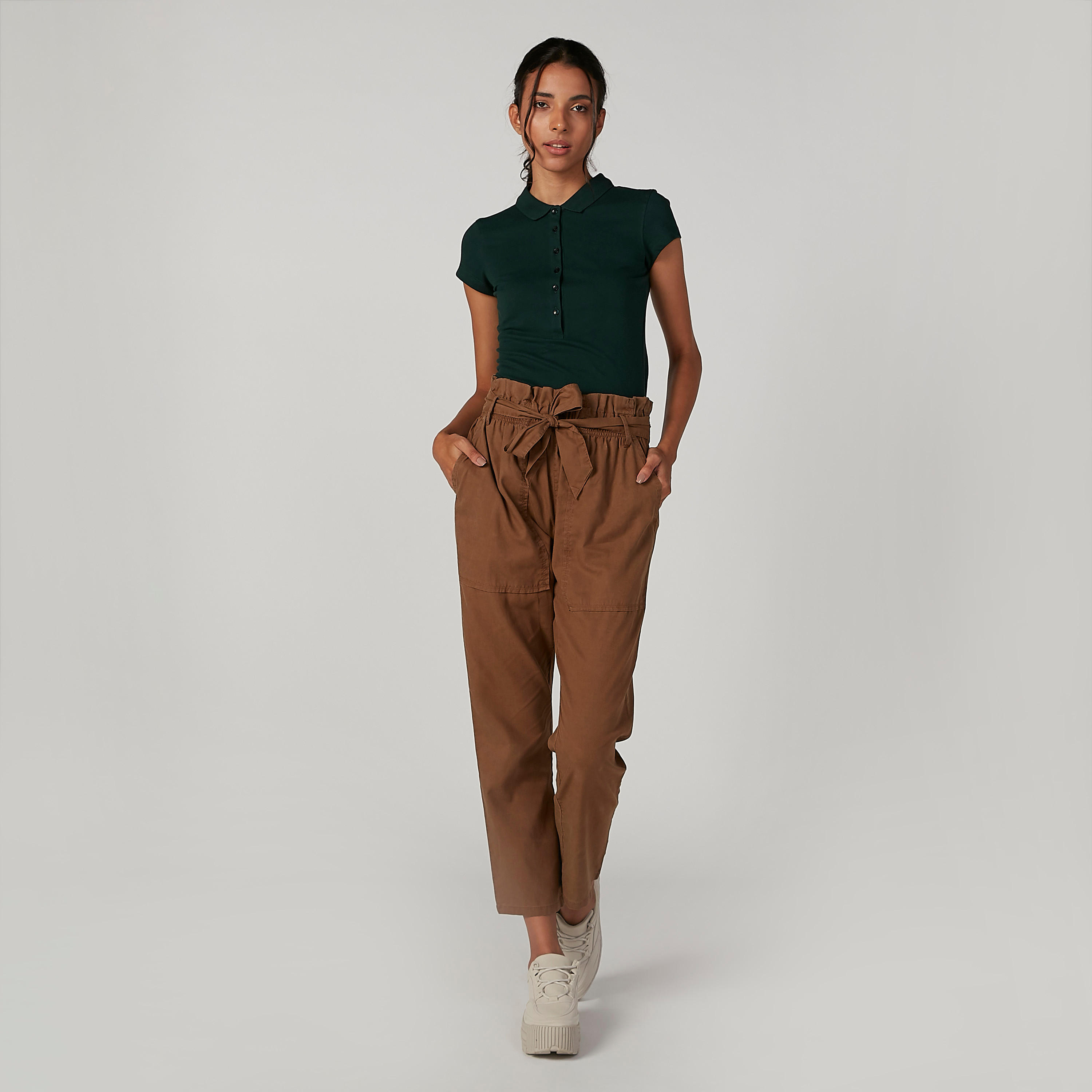تيشيرت بولو سادة بأكمام كاب-women-clothing-tshirts-image-3