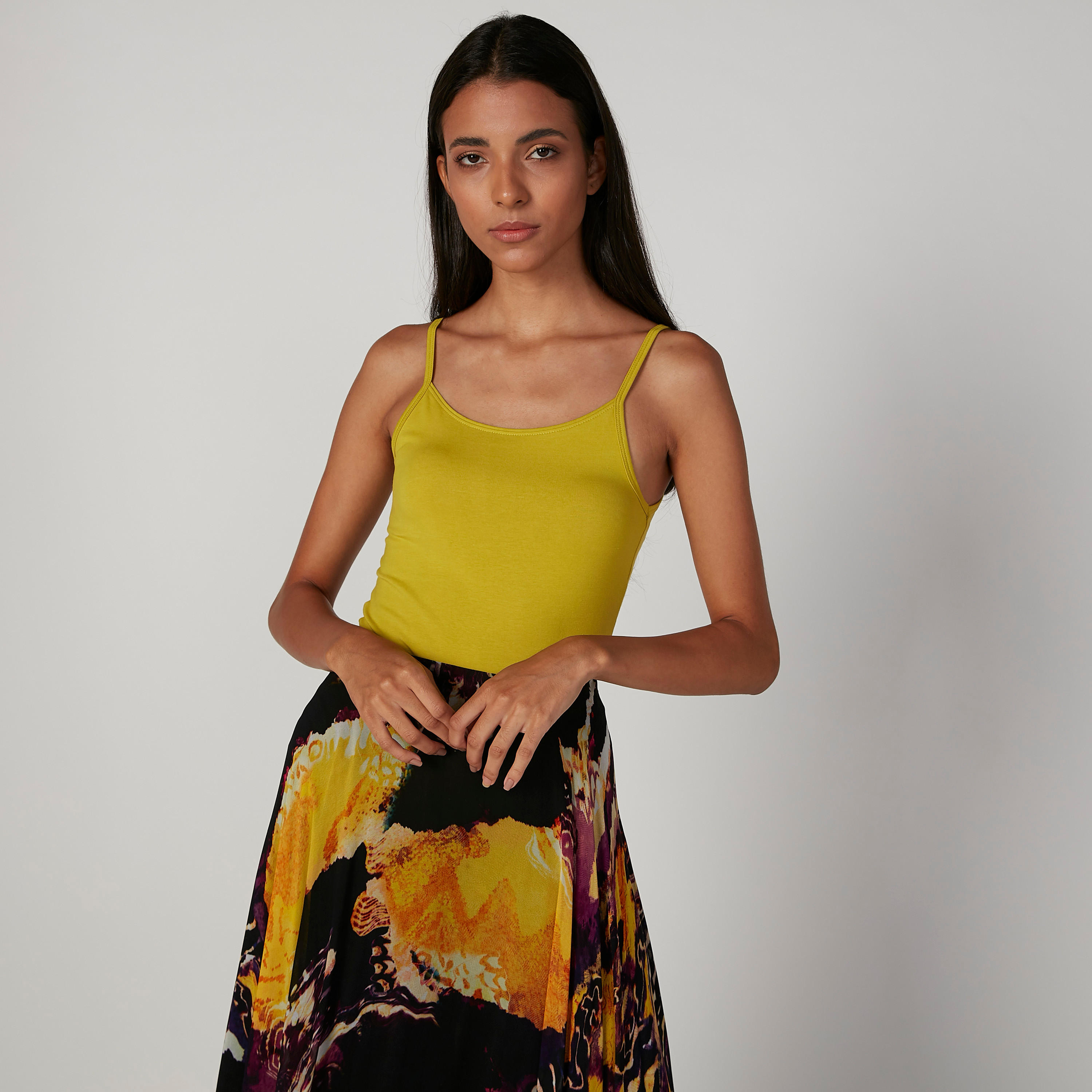 Plain Camisole with Scoop Neck and Spaghetti Straps-women-clothing-tshirts-image-1