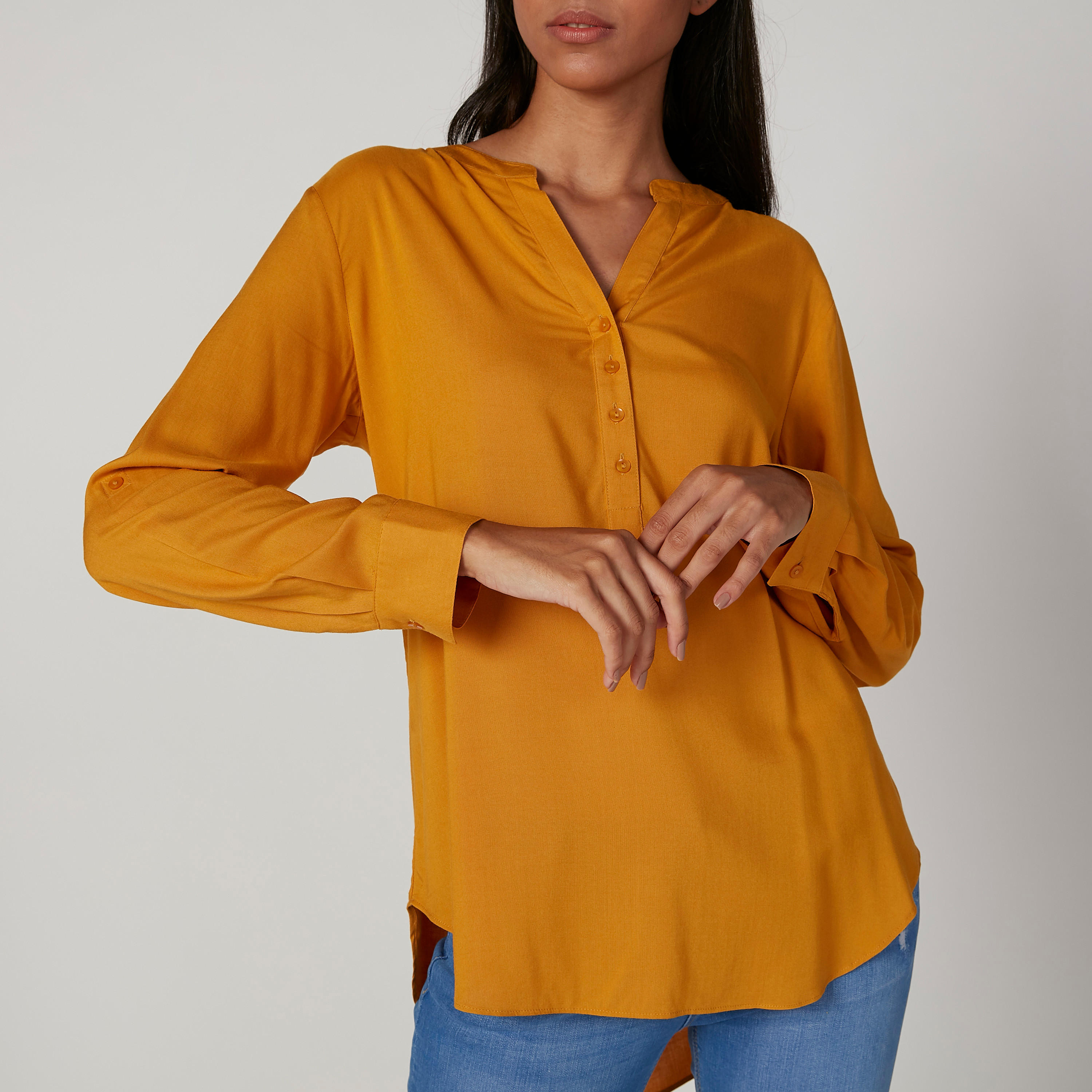 Plain Top with Long Sleeves and High Low Hem-women-clothing-shirtsandblouses-blouses-image-5