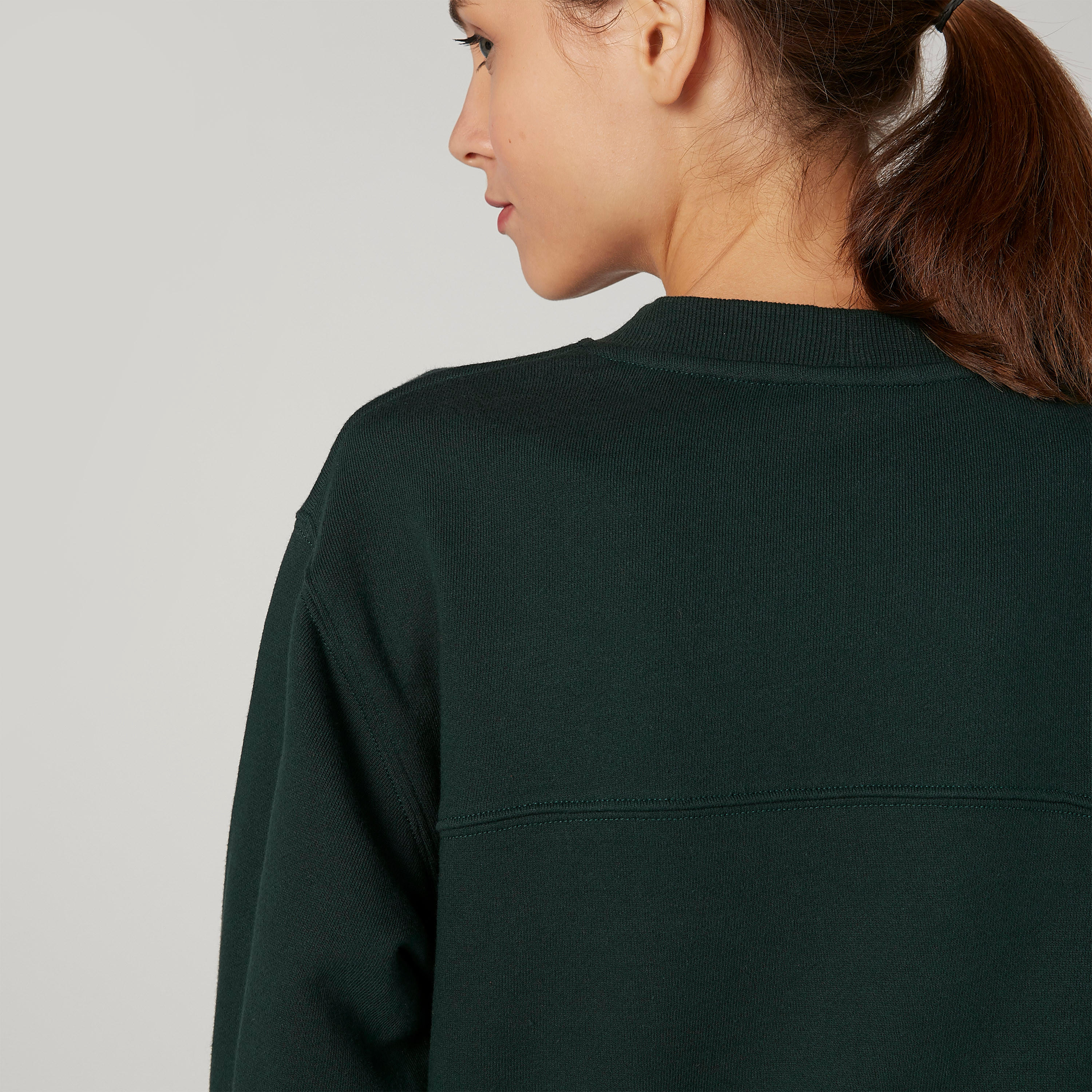 Textured Sweatshirt with Round Neck and Long Sleeves-women-winterwear-hoodiesandsweatshirts-sweatshirts-image-3