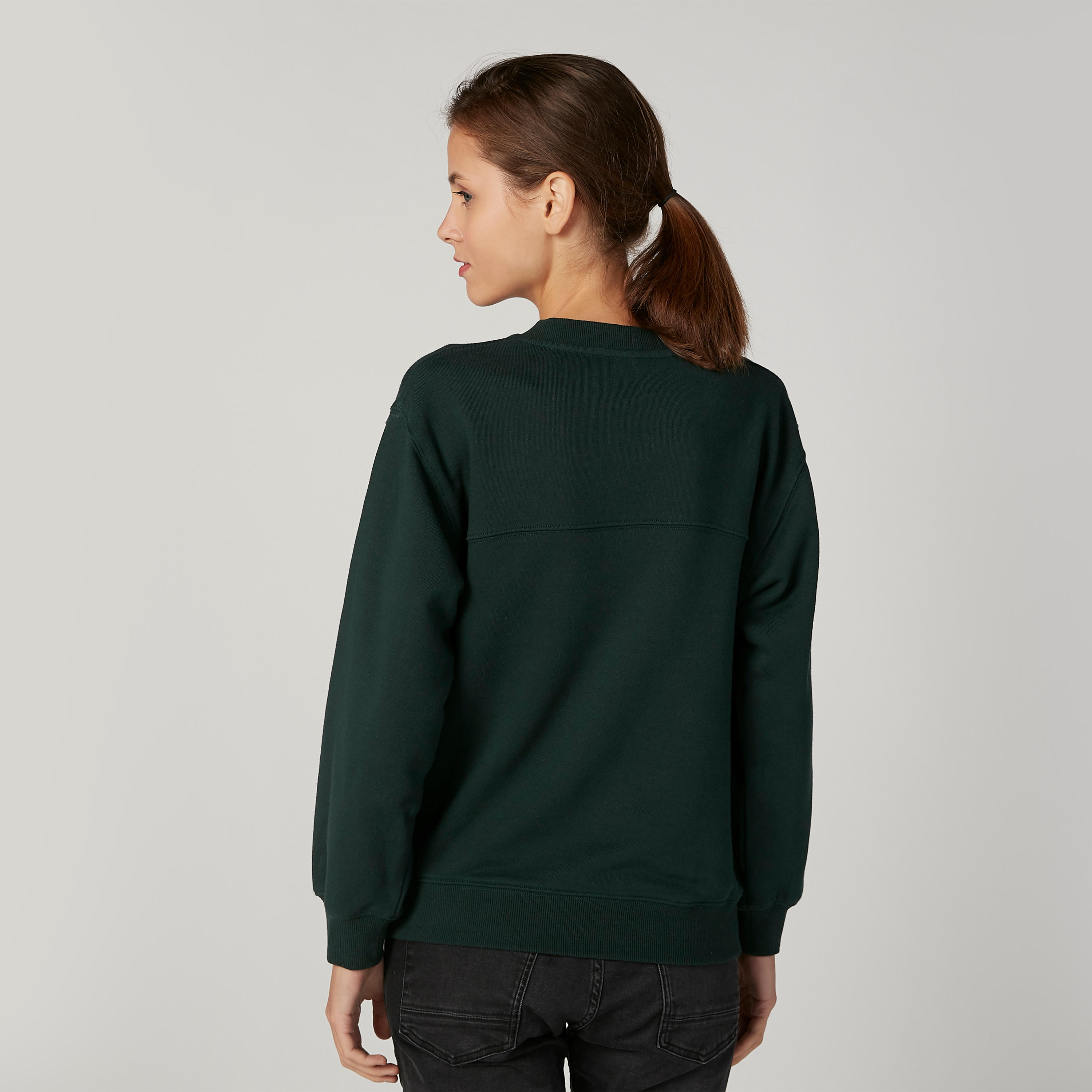 Textured Sweatshirt with Round Neck and Long Sleeves-women-winterwear-hoodiesandsweatshirts-sweatshirts-image-4