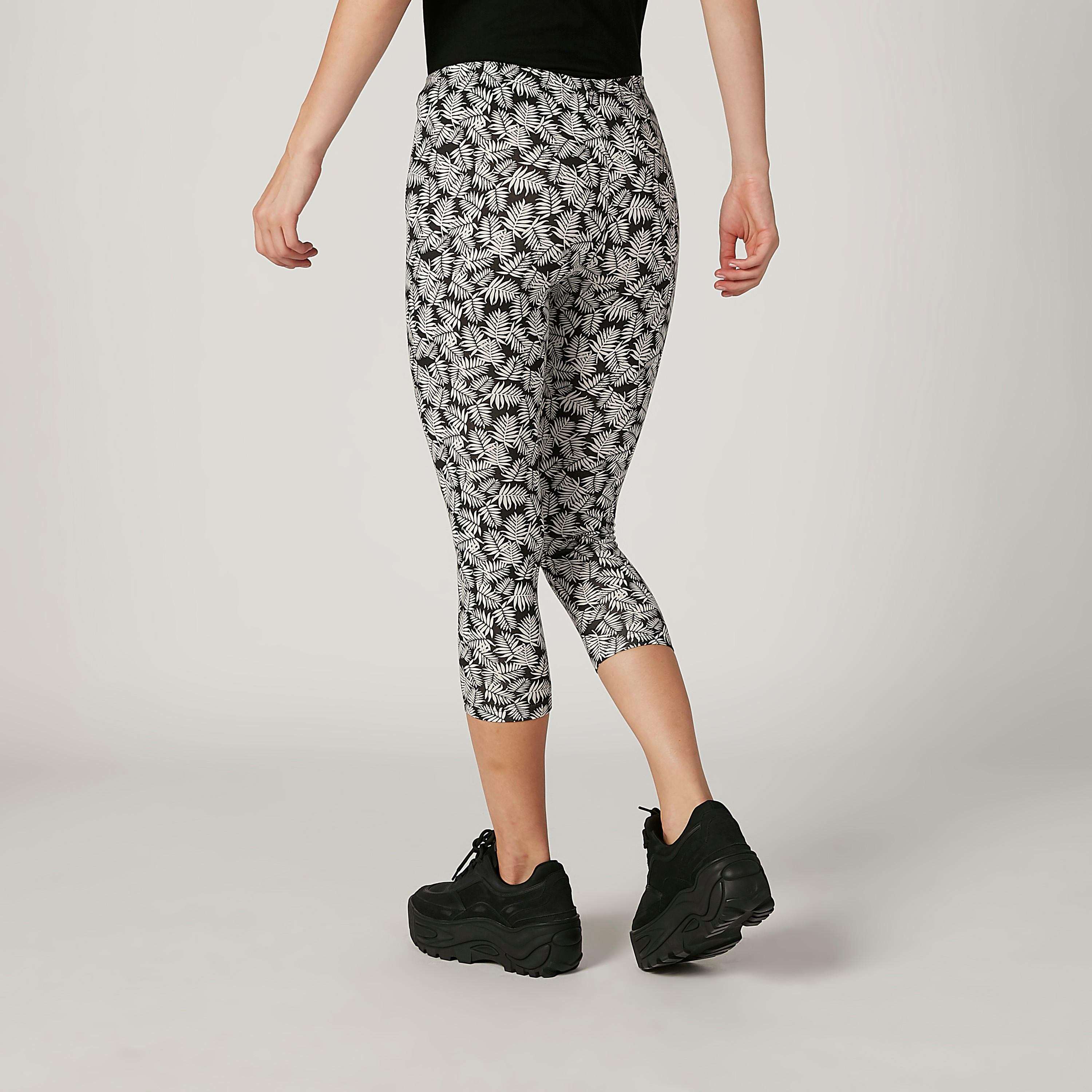 بنطلون ليقنز بطول 3/4 وخصر مطّاطي وطبعات-women-clothing-bottoms-leggings-image-4