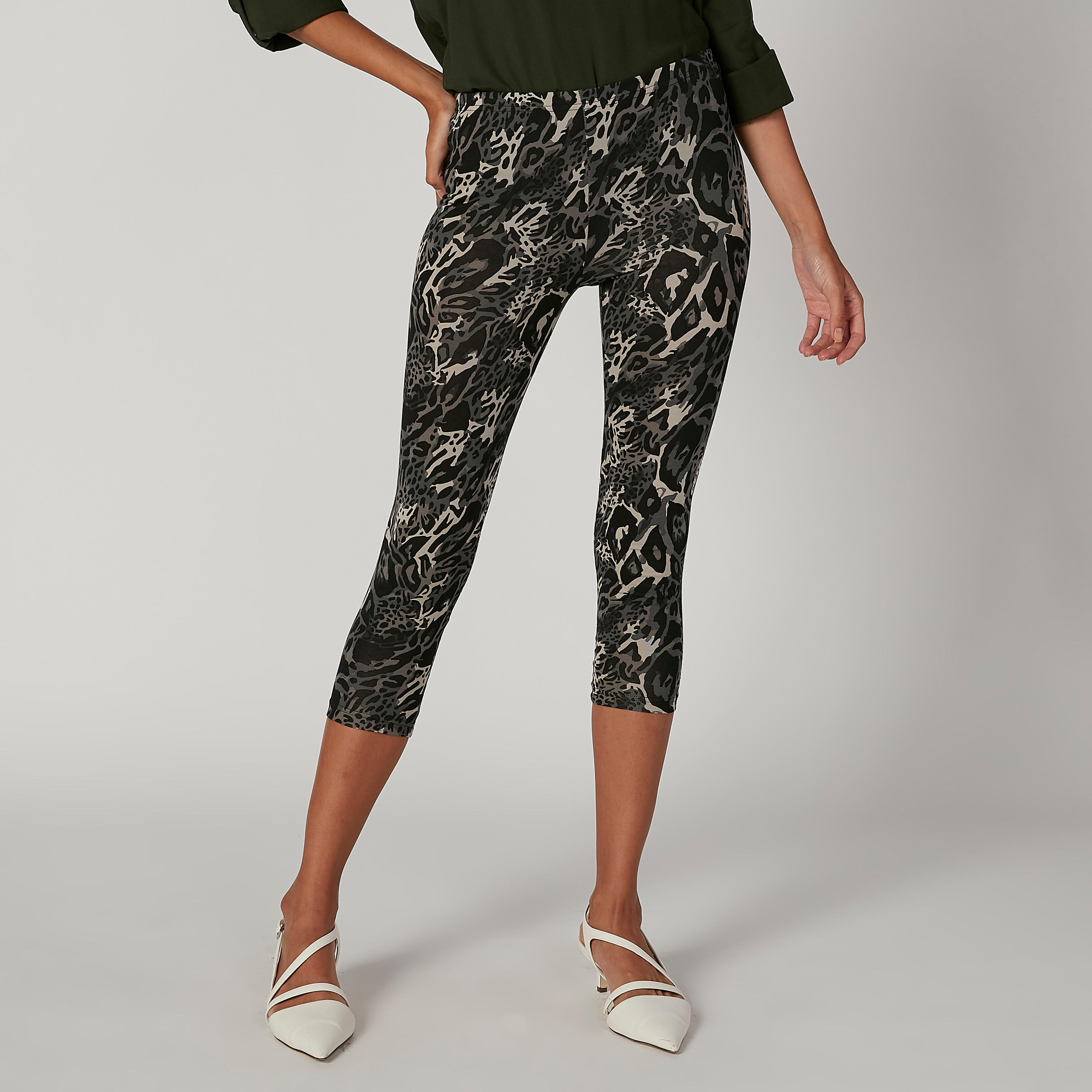 Printed 3/4 Leggings with Elasticised Waistband-women-clothing-bottoms-leggings-image-1