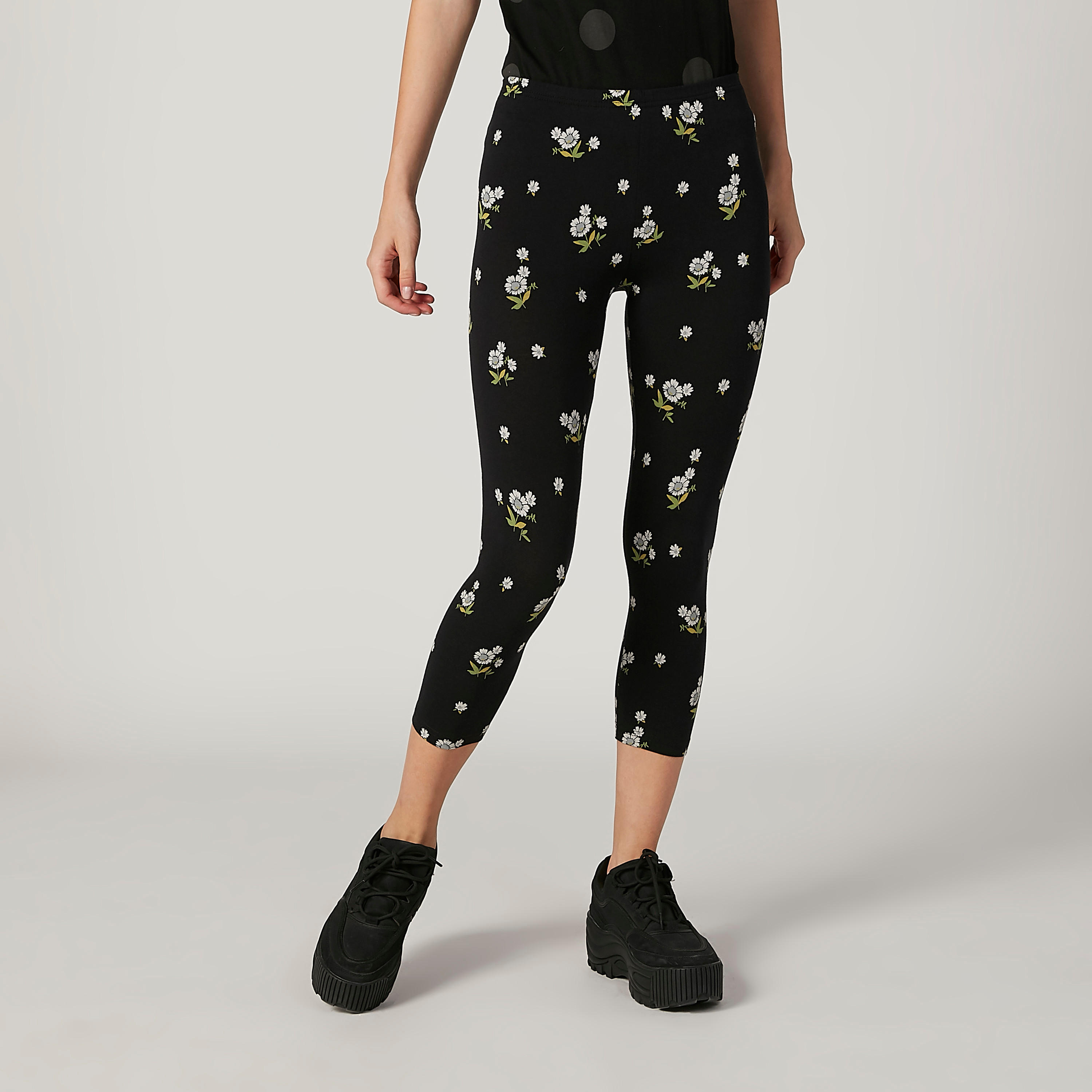 Printed 3/4 Leggings with Elasticised Waistband-women-clothing-bottoms-leggings-image-1