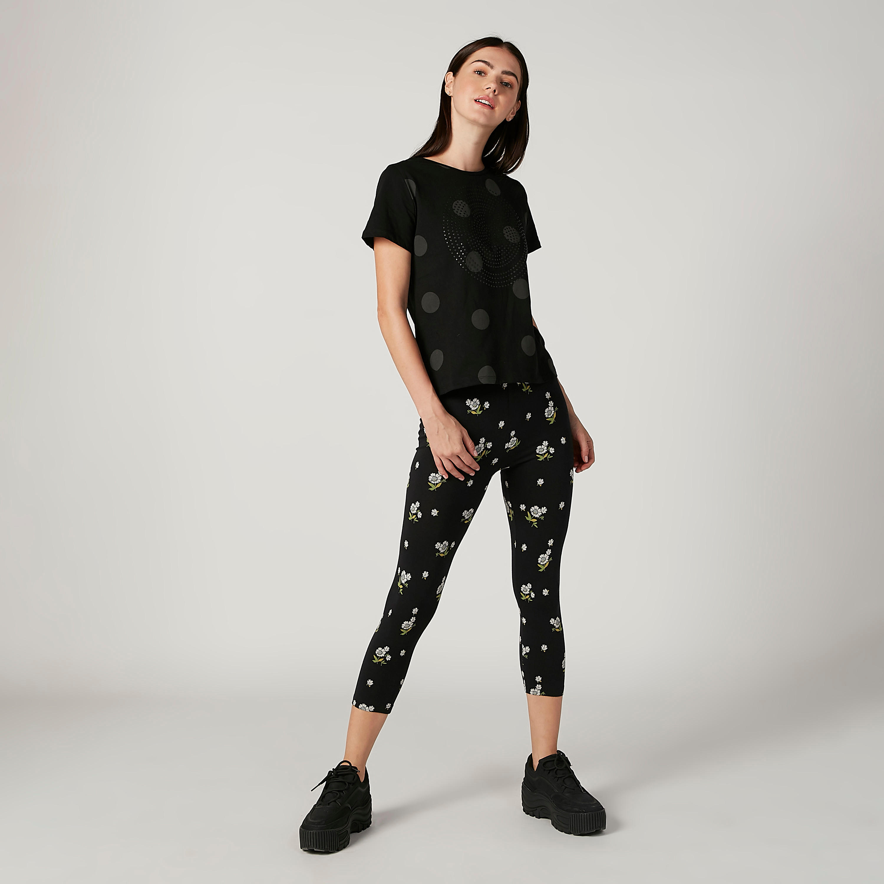Printed 3/4 Leggings with Elasticised Waistband-women-clothing-bottoms-leggings-image-2